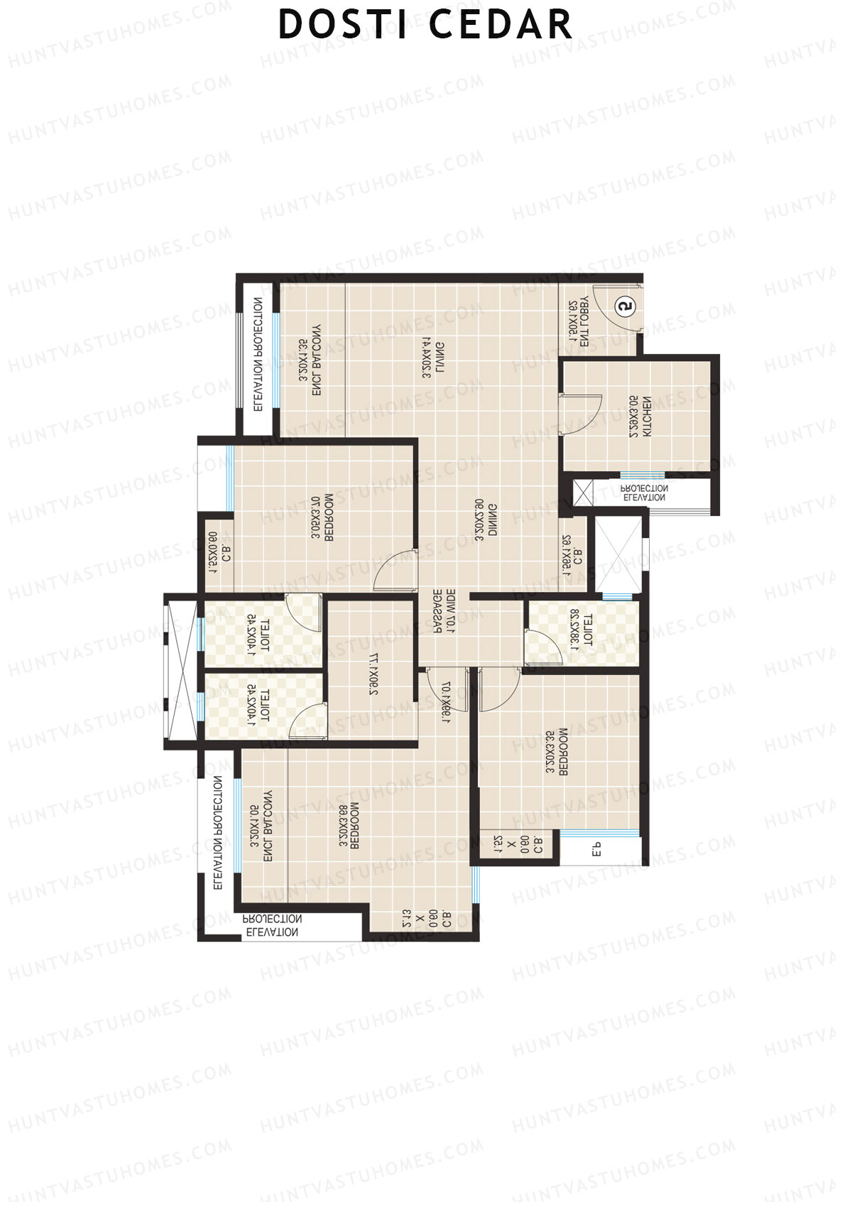 Dosti Cedar Wing B Unit 6 Floor Plan