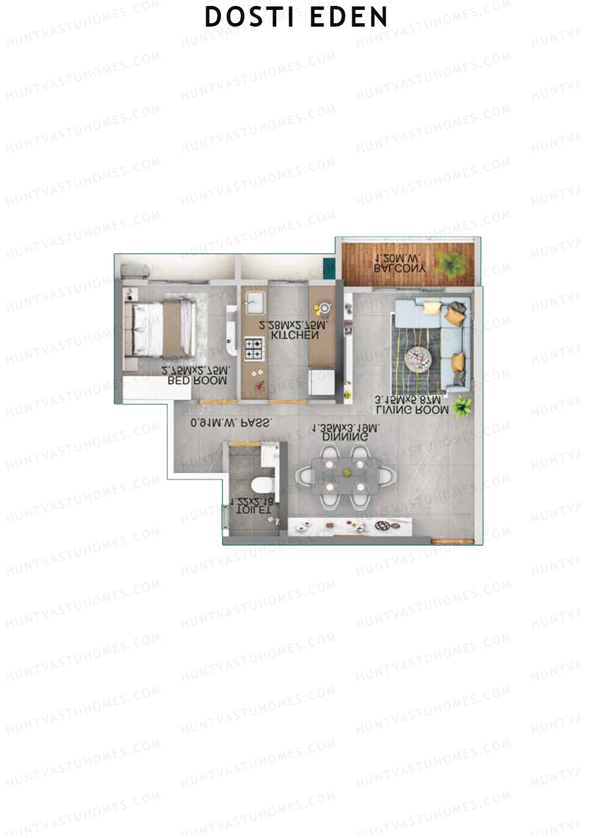 Dosti Eden Wing A Unit 2 Floor Plan