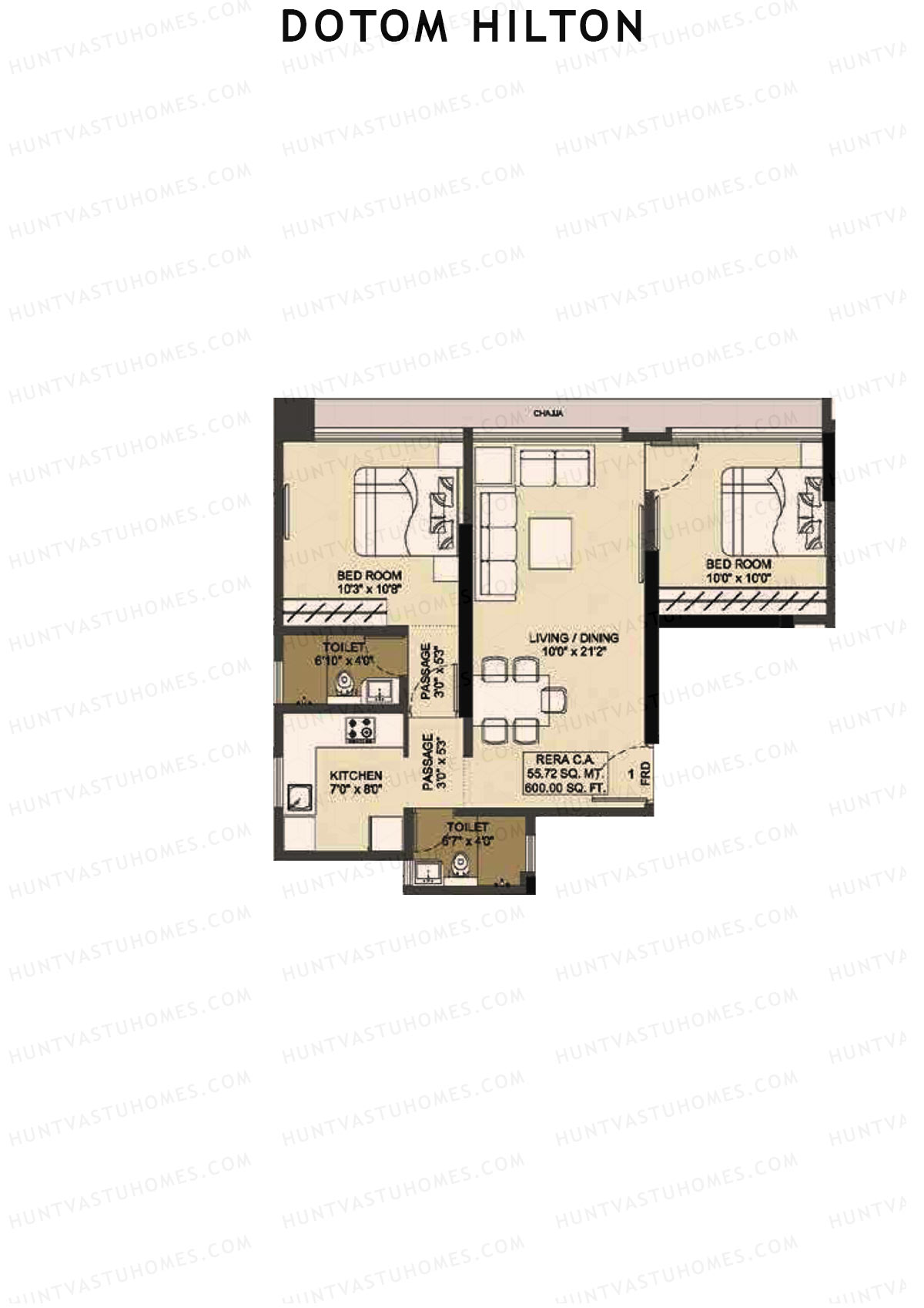 Dotom Hilton Wing A Unit 1 Floor Plan