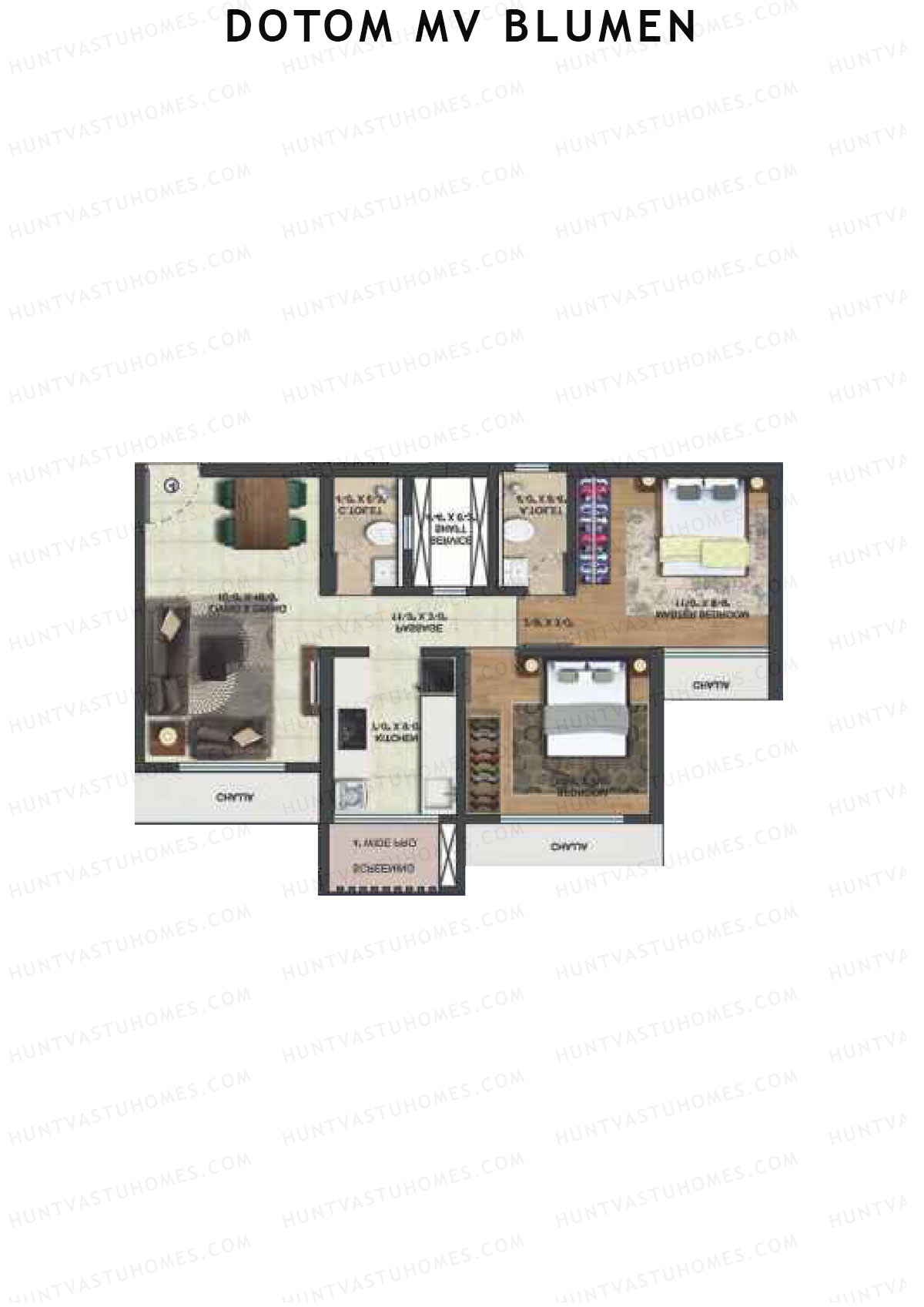 Dotom MV Blumen Wing A Unit 1 Floor Plan