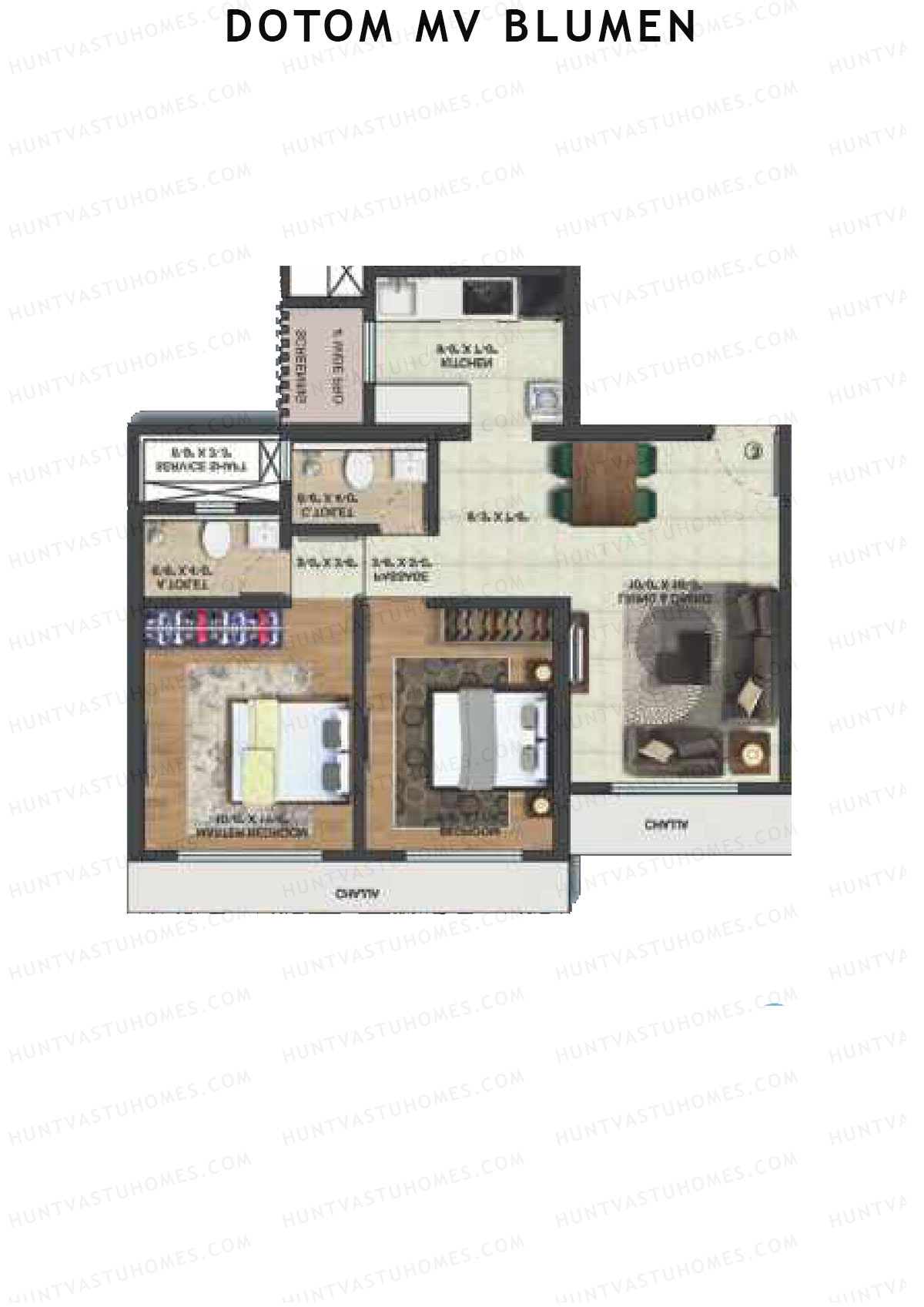 Dotom MV Blumen Wing A Unit 2 Floor Plan