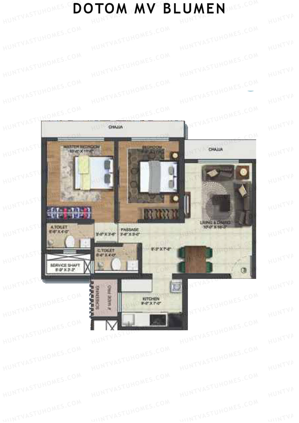 Dotom MV Blumen Wing A Unit 3 Floor Plan