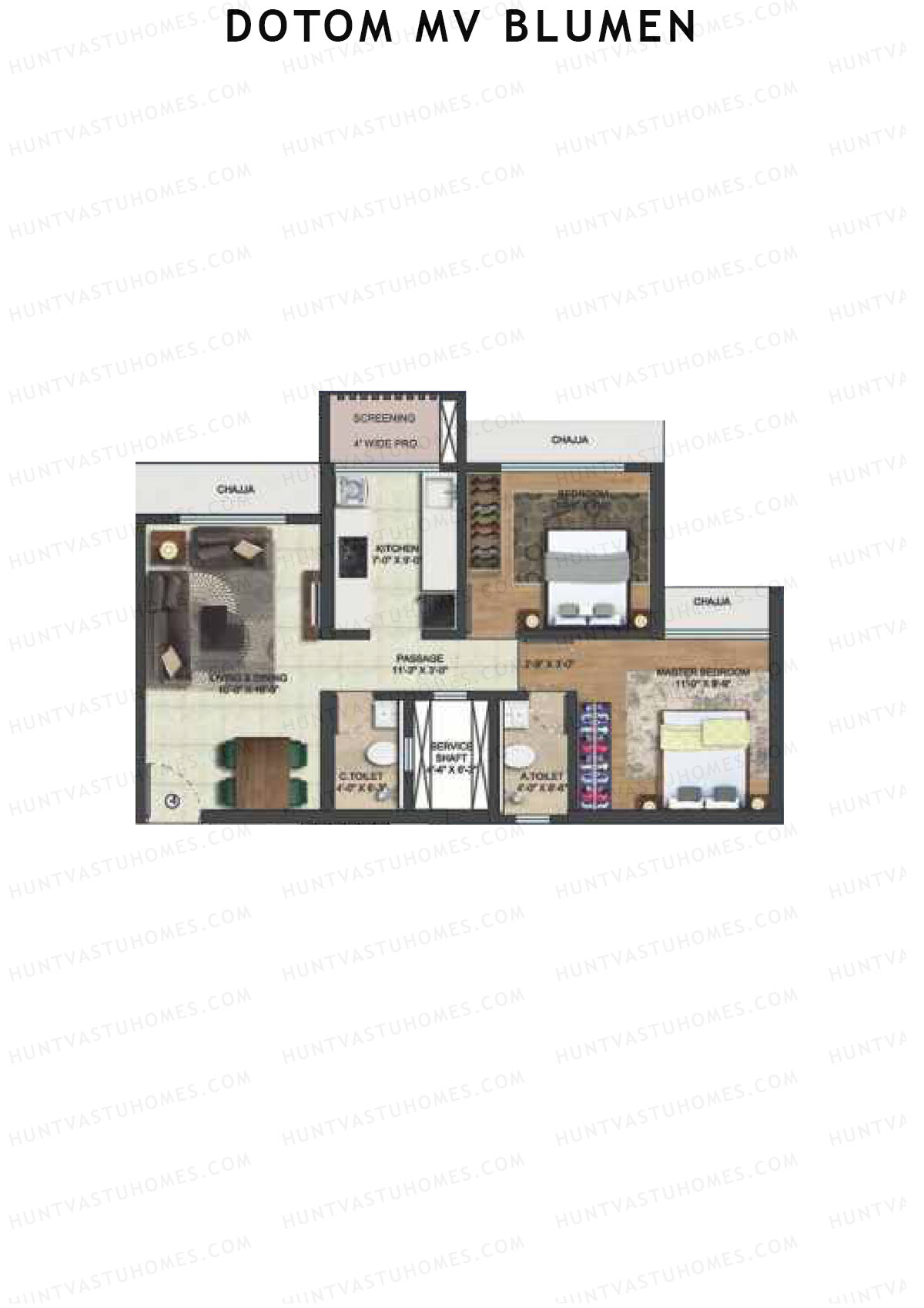 Dotom MV Blumen Wing A Unit 4 Floor Plan