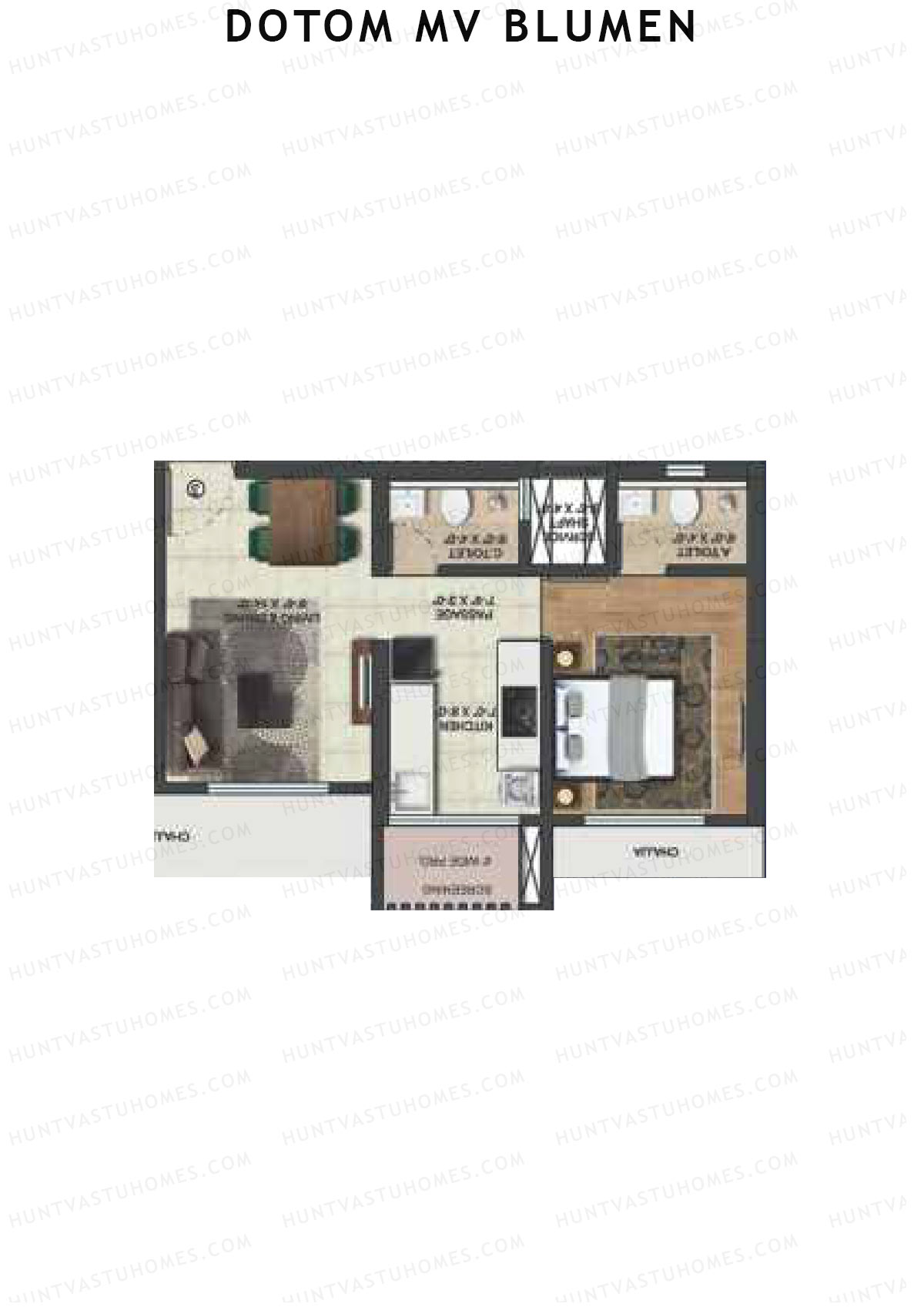Dotom MV Blumen Wing B Unit 1 Floor Plan