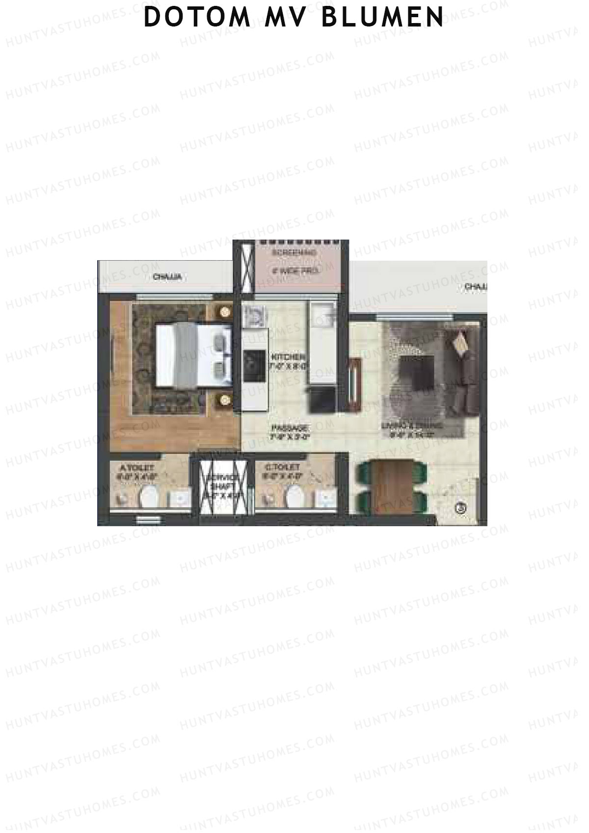 Dotom MV Blumen Wing B Unit 3 Floor Plan