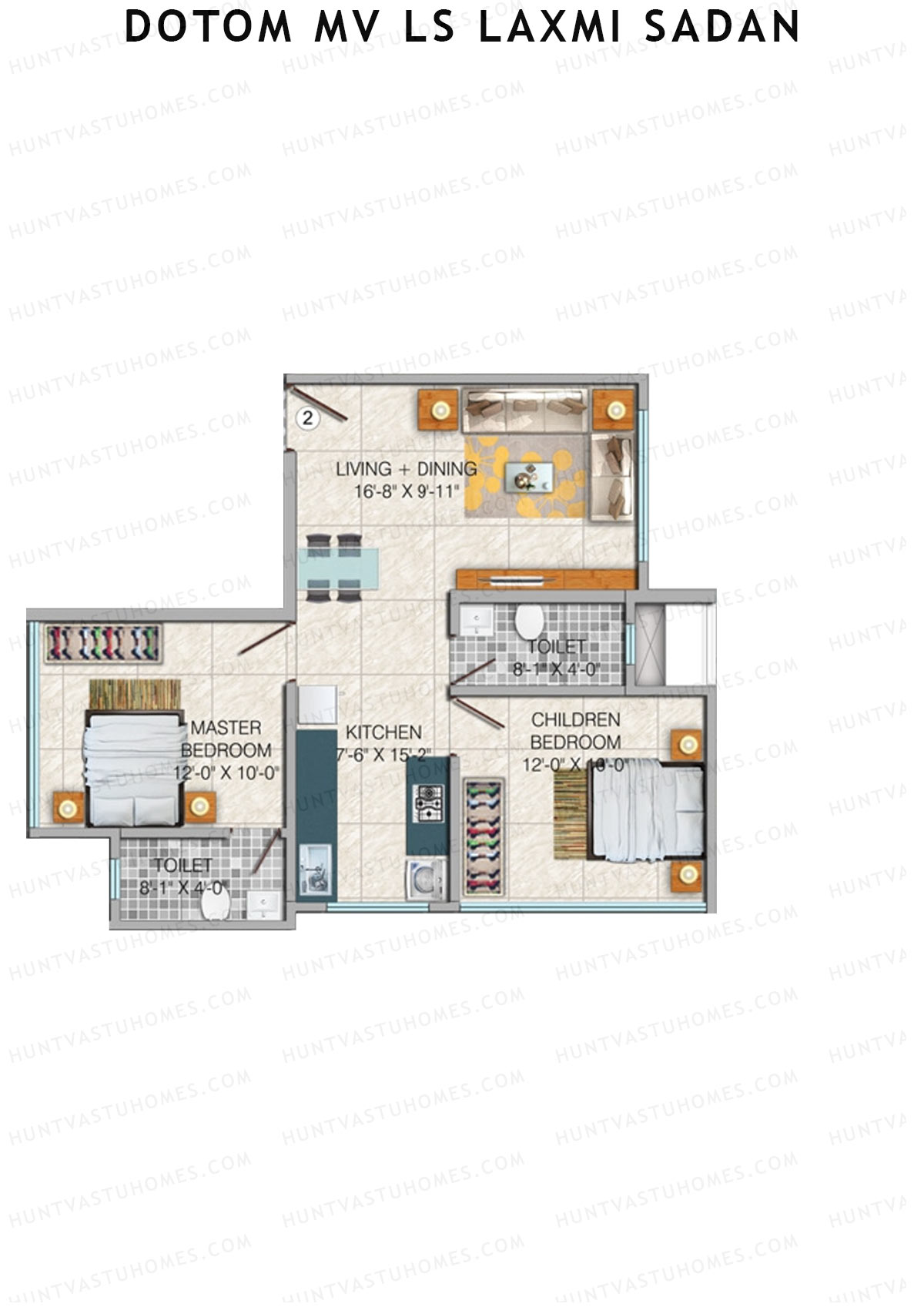 Dotom MV LS Laxmi Sadan Block A Unit 2 Floor Plan