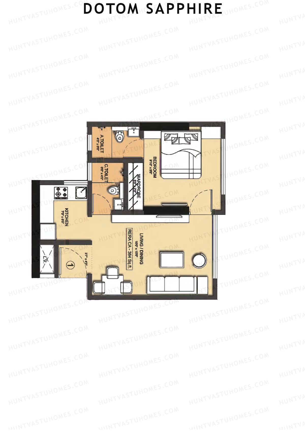 Dotom Sapphire Sapphire Unit 1 Floor Plan