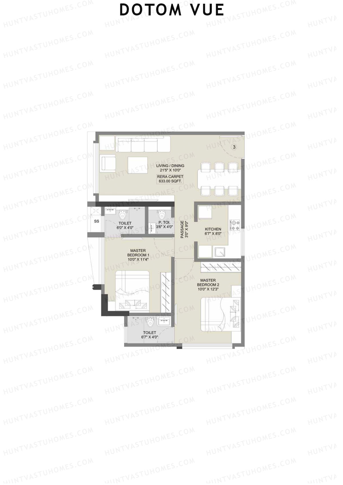 Dotom Vue Block A Unit 3 Floor Plan