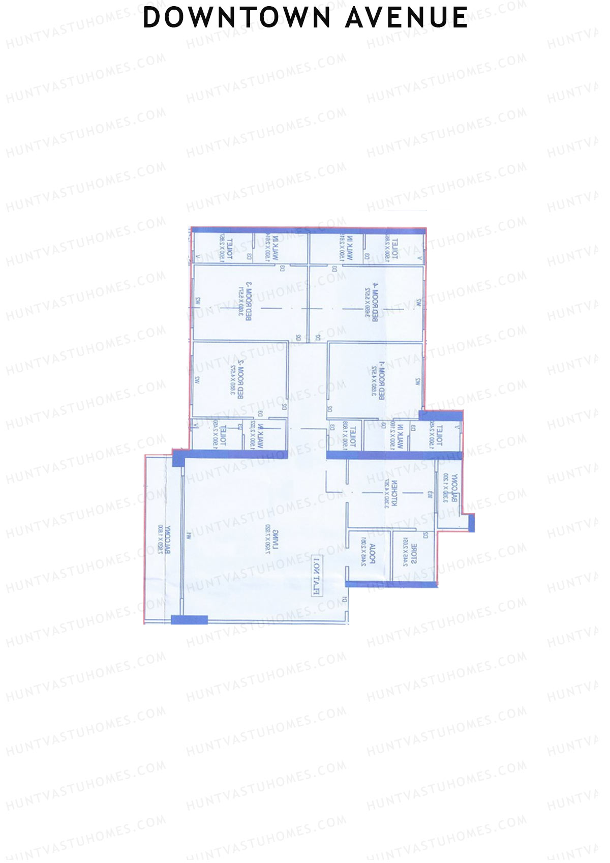 Downtown Avenue Wing A Unit 2 Floor Plan