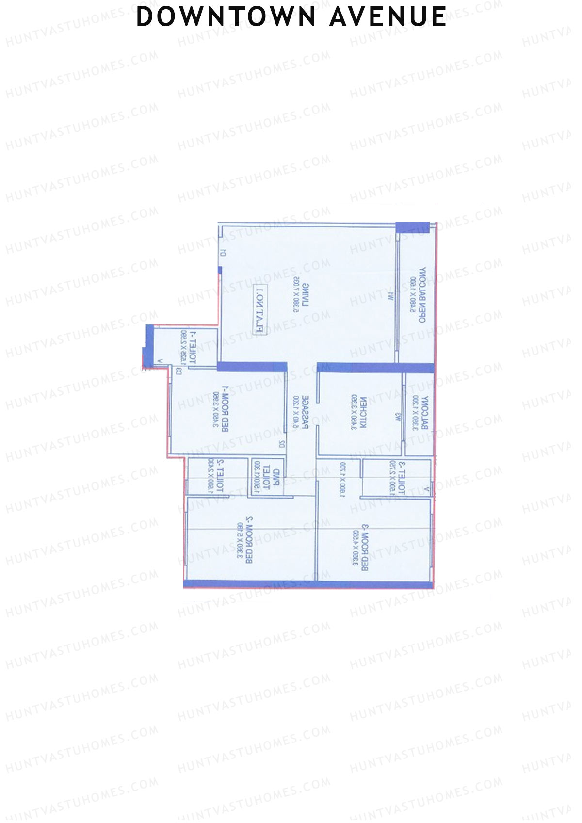 Downtown Avenue Wing B Unit 2 Floor Plan