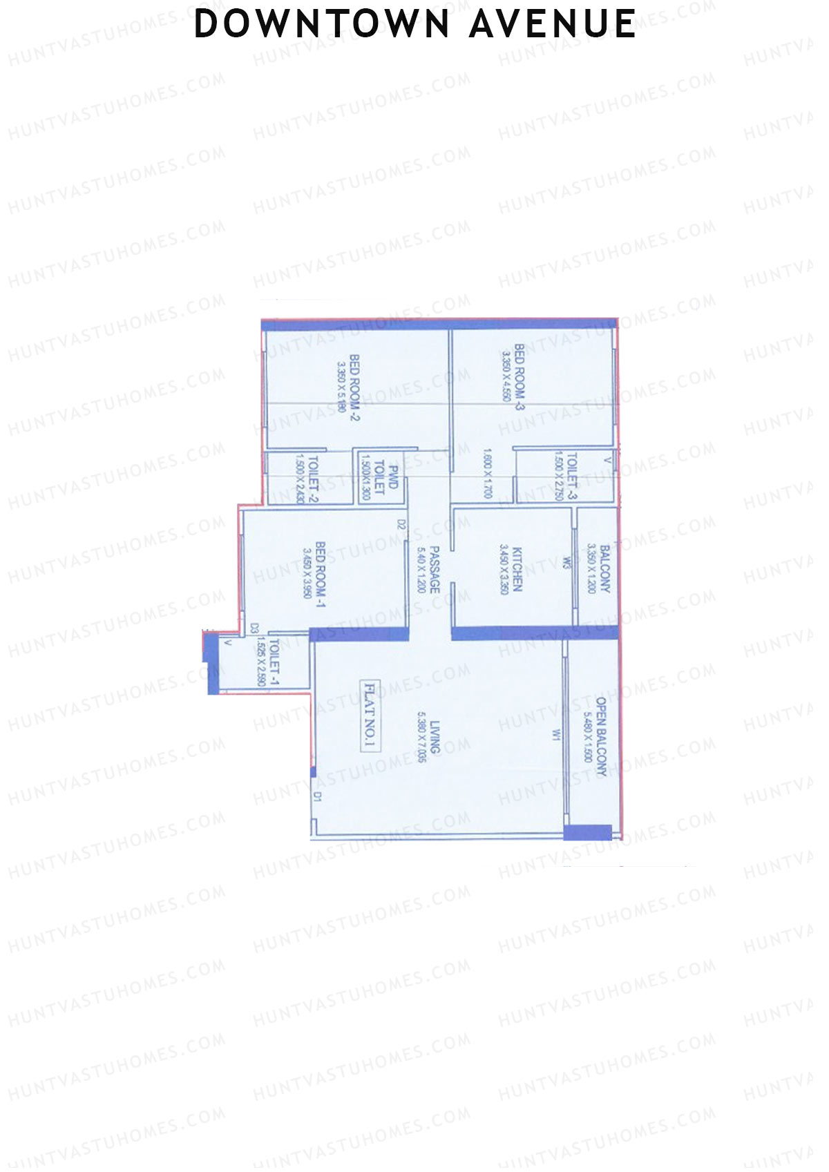 Downtown Avenue Wing C Unit 1 Floor Plan
