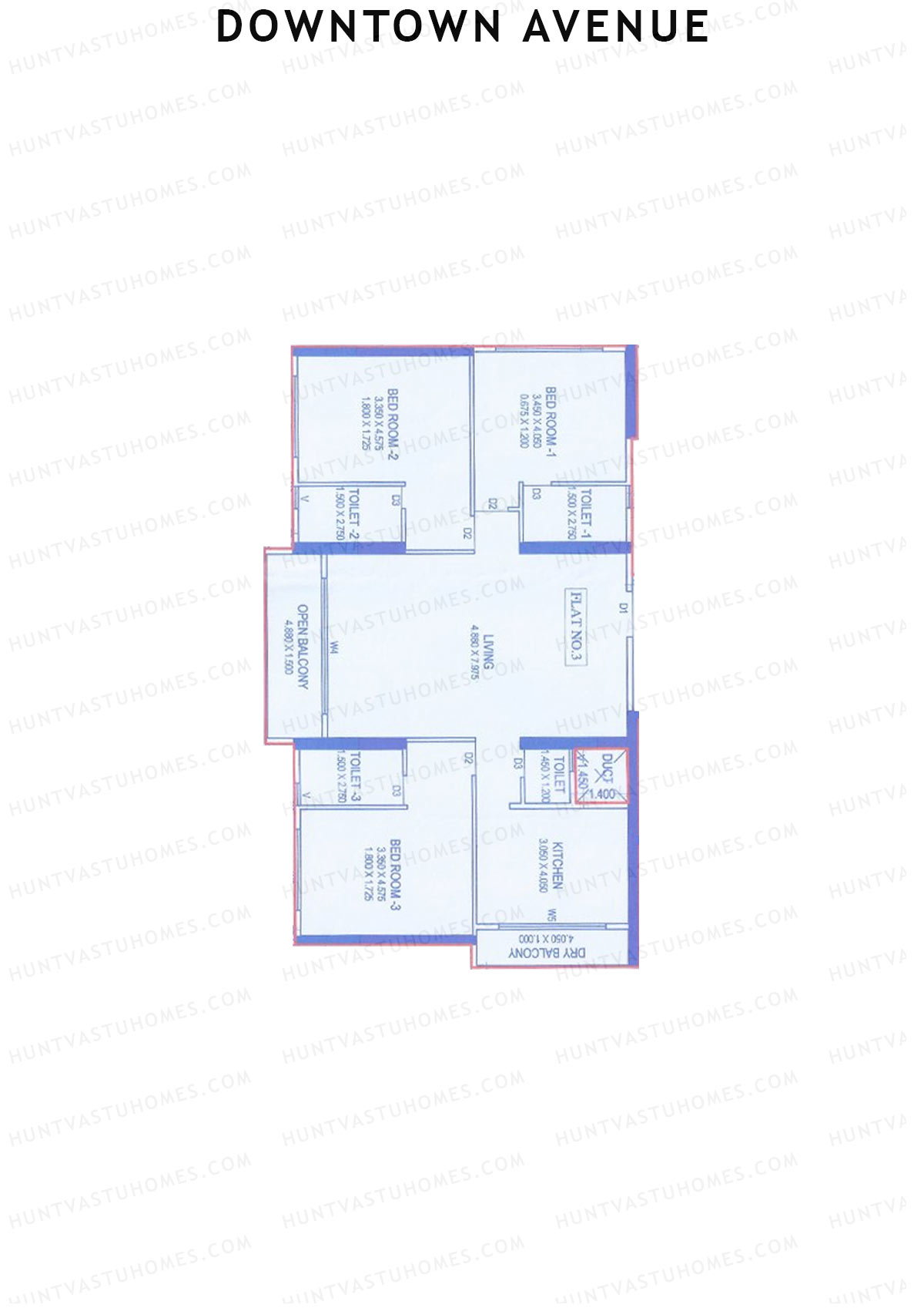 Downtown Avenue Wing C Unit 3 Floor Plan