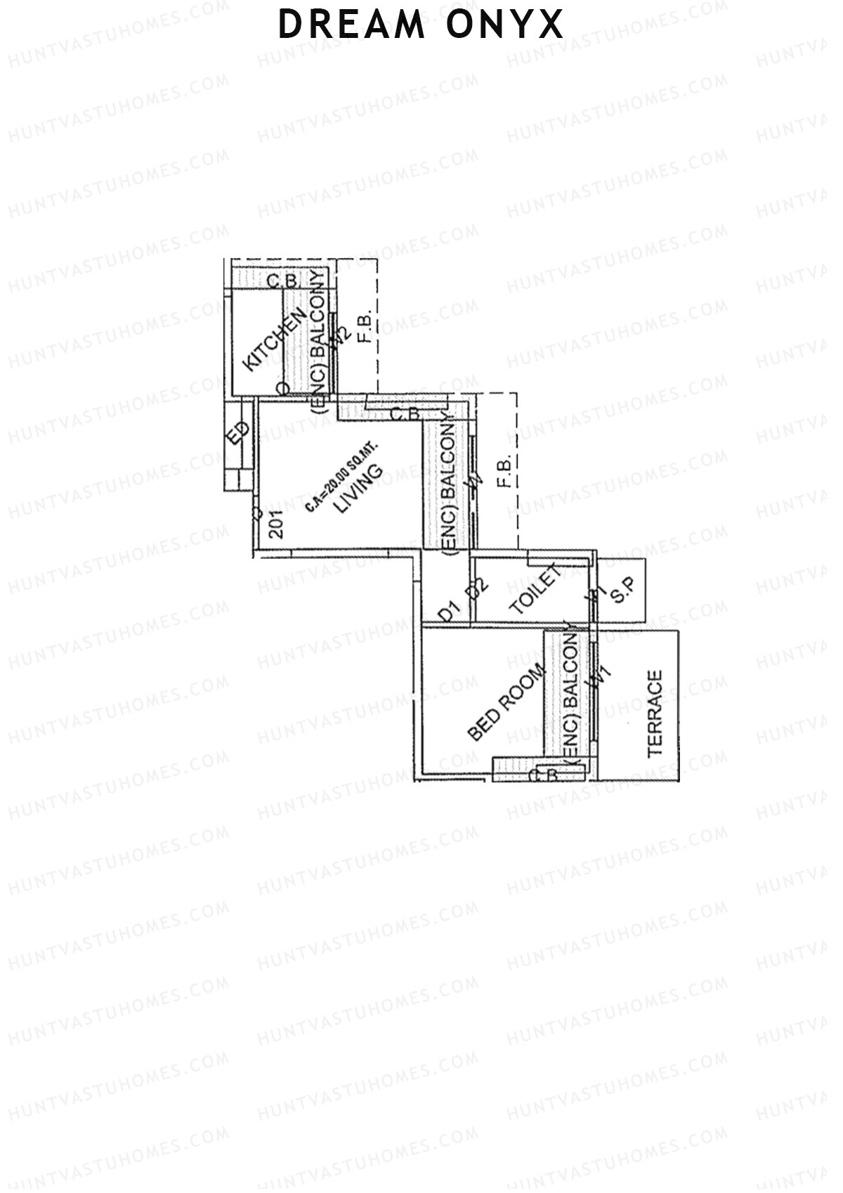 Dream Onyx Tower A Unit 1 Floor Plan