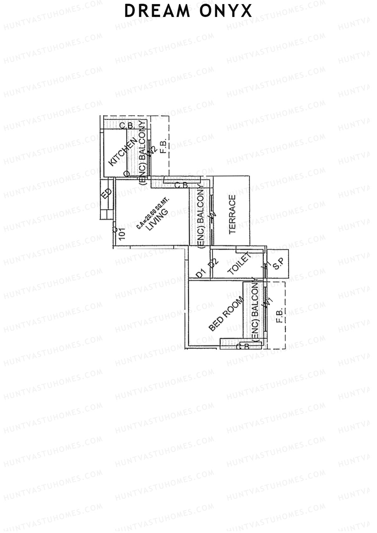 Dream Onyx Tower A Unit 1 Floor Plan