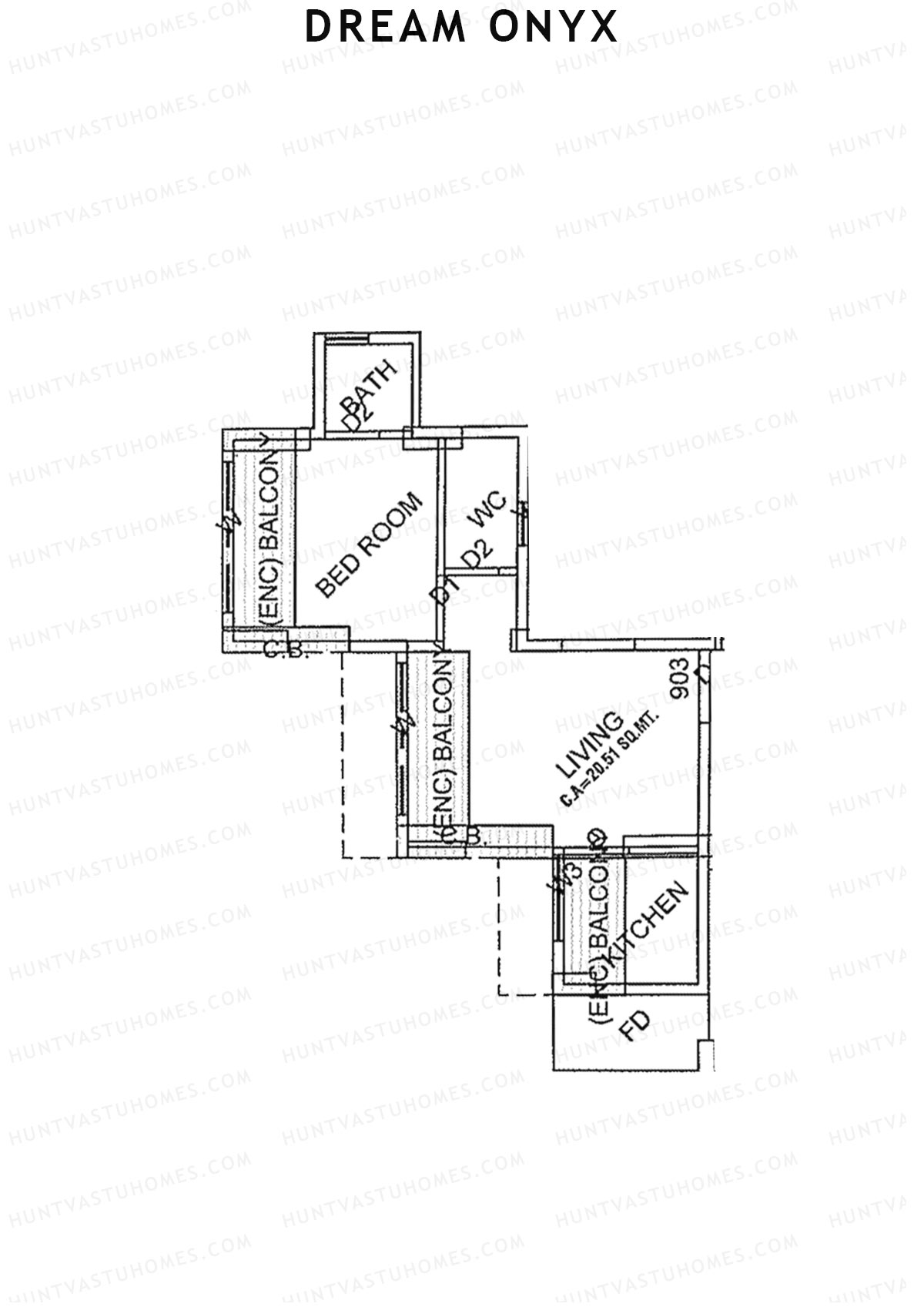 Dream Onyx Tower A Unit 3 Floor Plan
