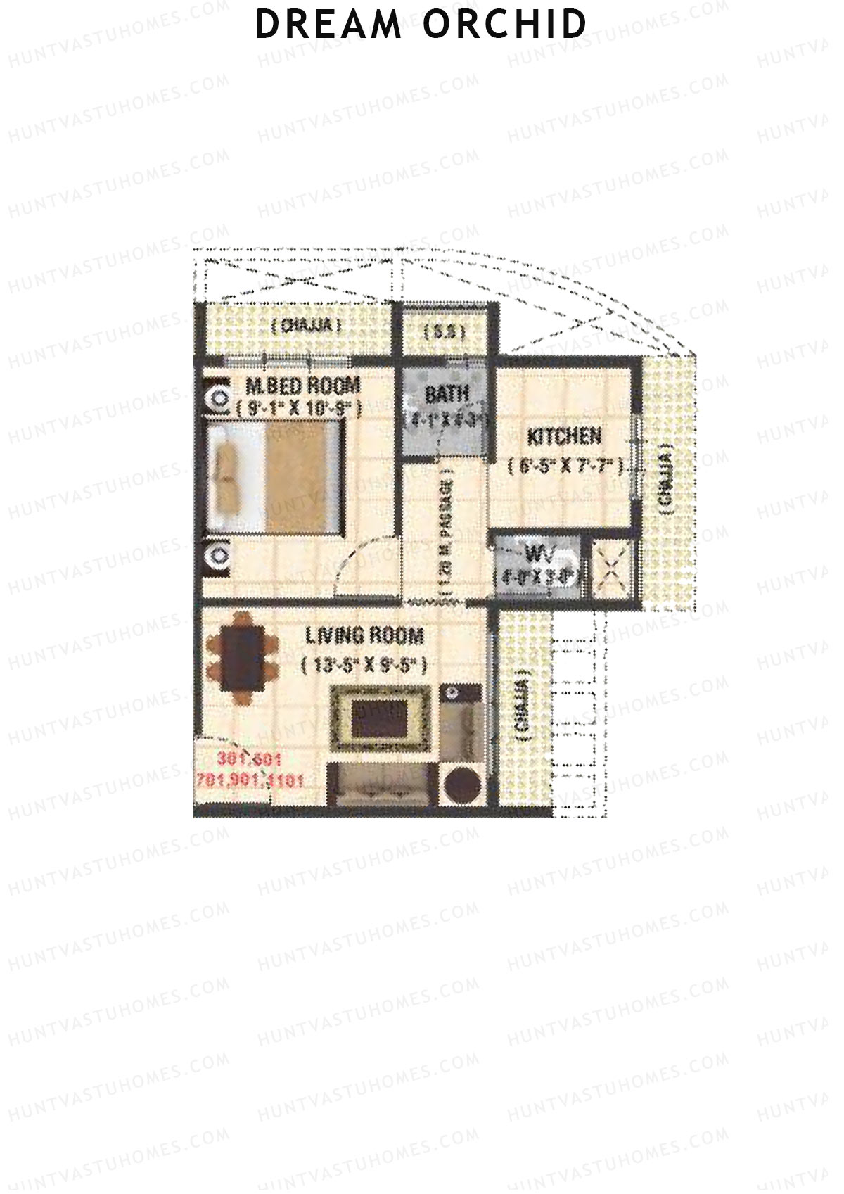 Dream Orchid Tower 1 Unit 1 Floor Plan
