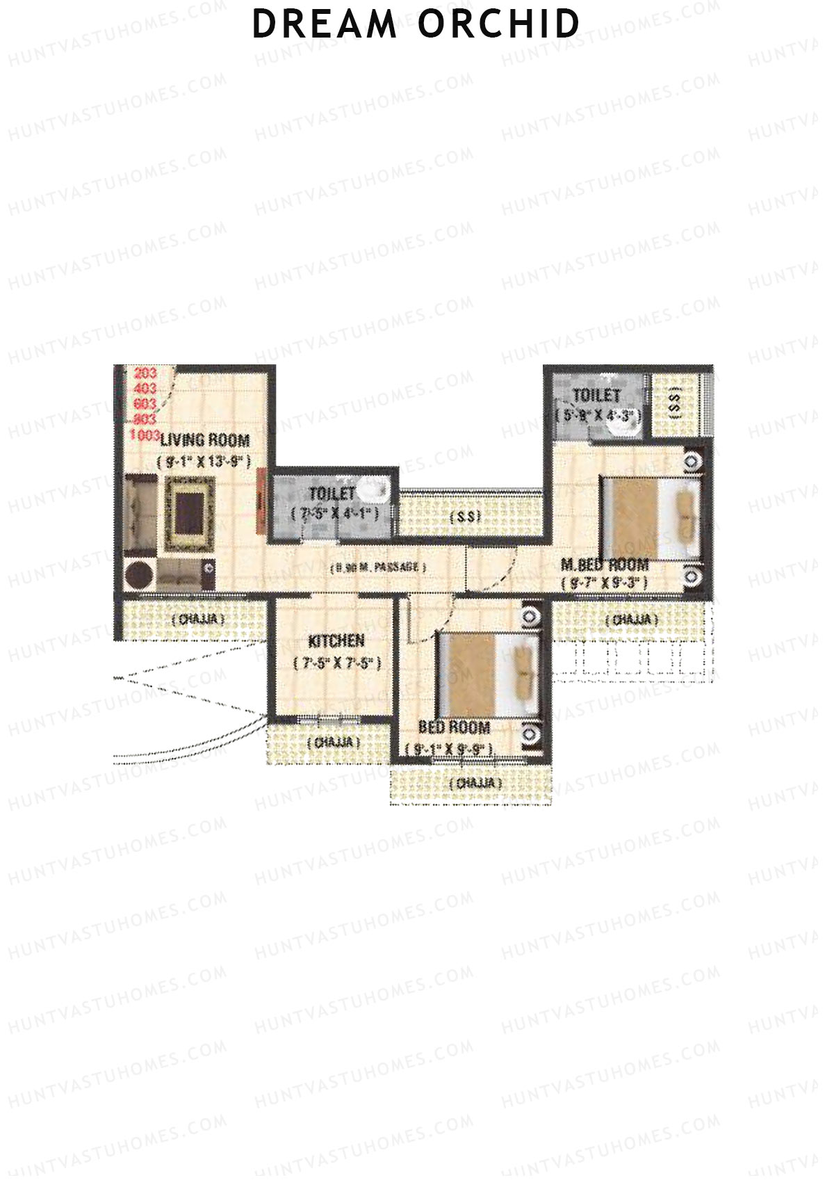 Dream Orchid Tower 1 Unit 3 Floor Plan