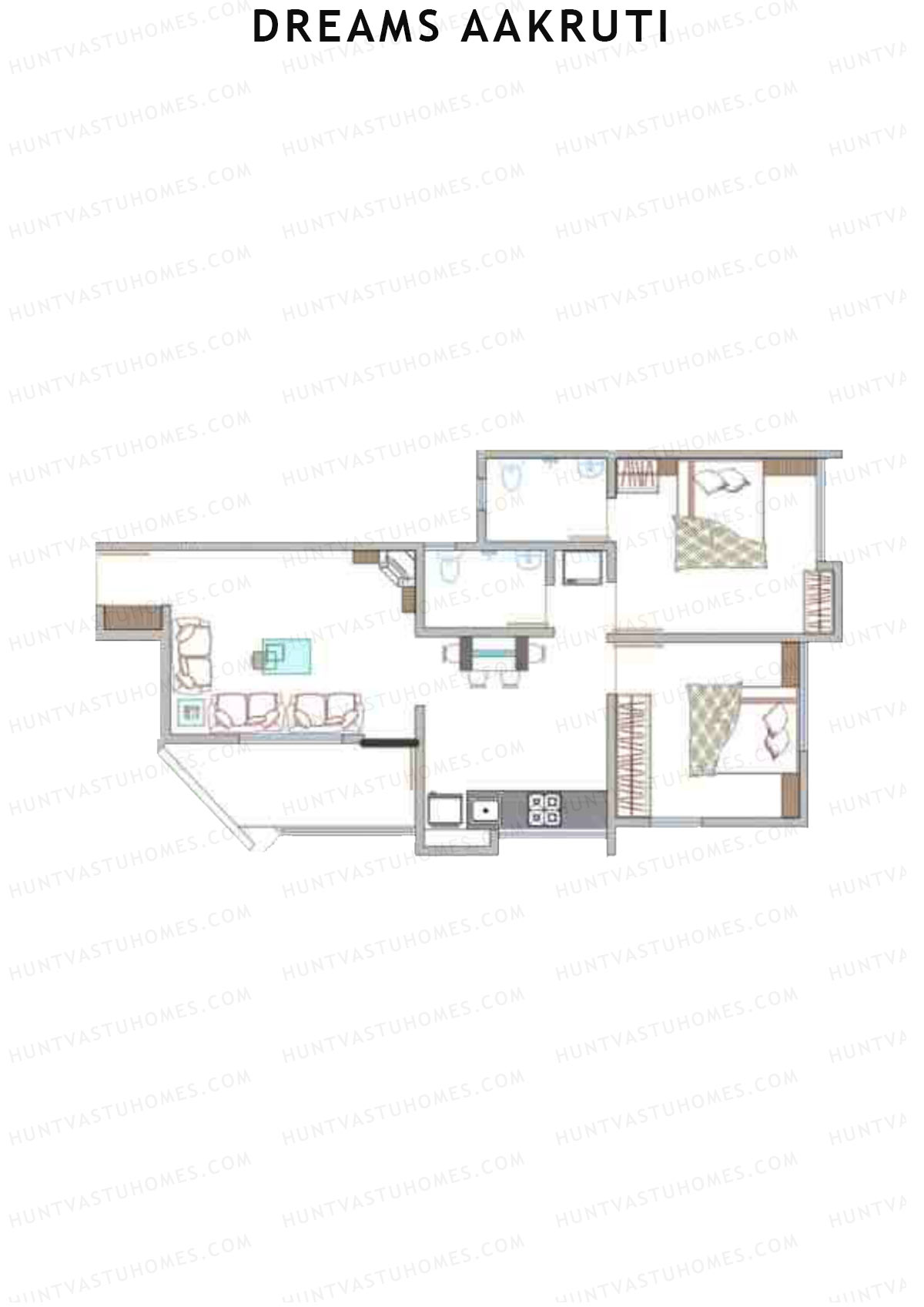 Dreams Aakruti Block 1 Wing A Unit 1 Floor Plan