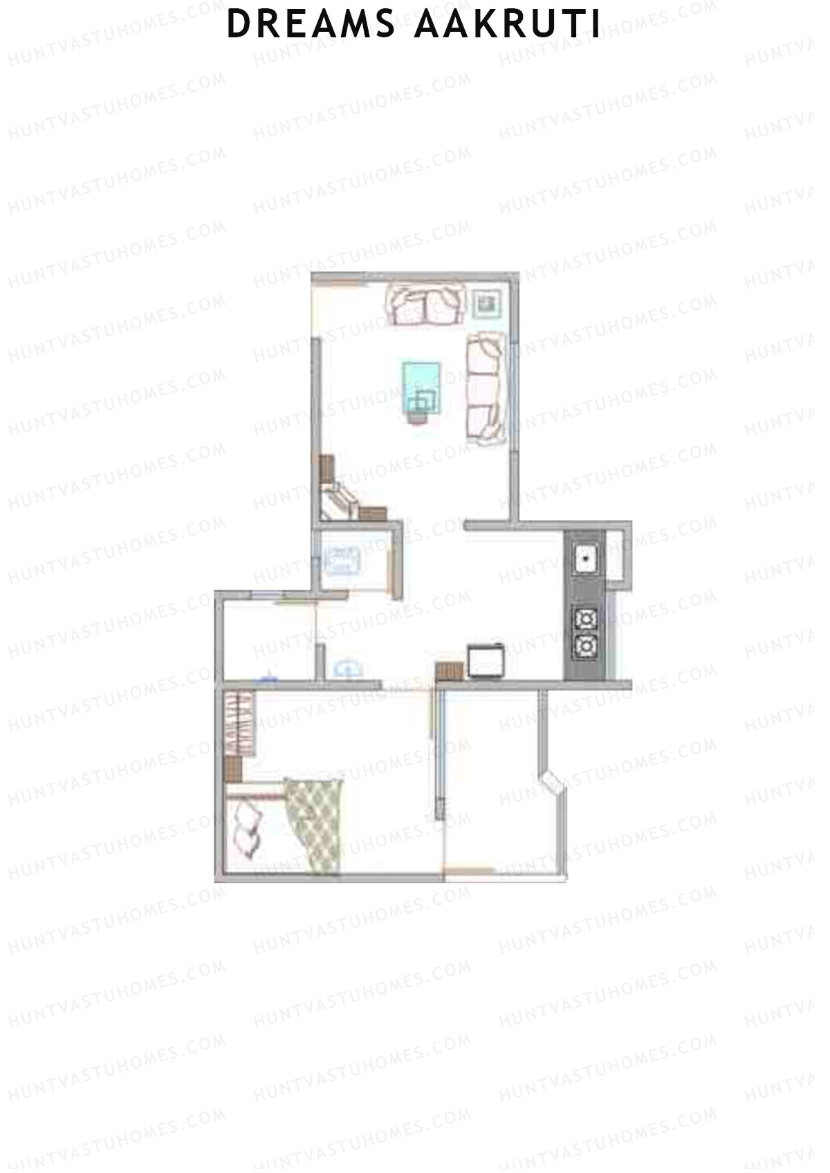 Dreams Aakruti Block 1 Wing B Unit 2 Floor Plan
