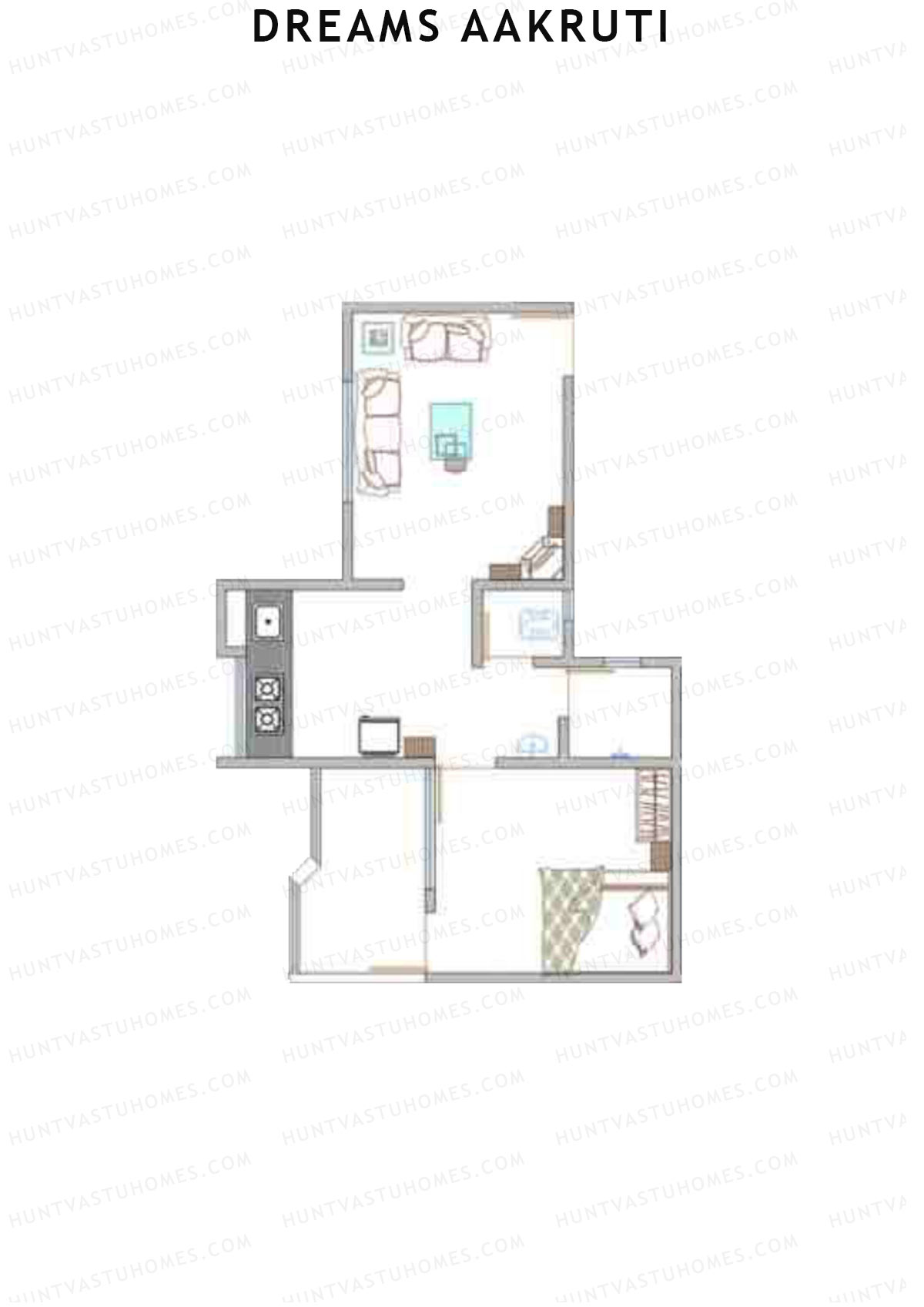 Dreams Aakruti Block 1 Wing B Unit 3 Floor Plan