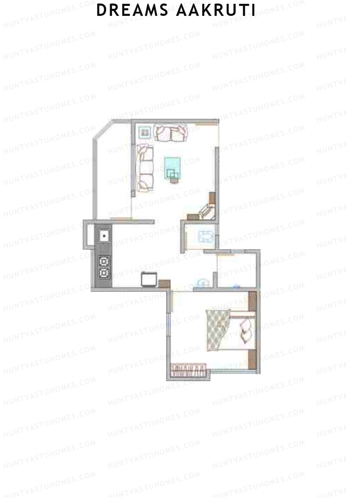 Dreams Aakruti Block 1 Wing B Unit 3 Floor Plan