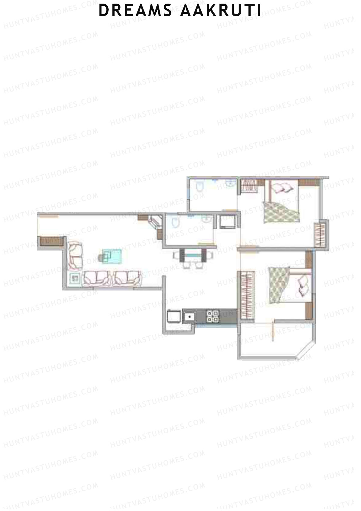 Dreams Aakruti Block 1 Wing C Unit 1 Floor Plan