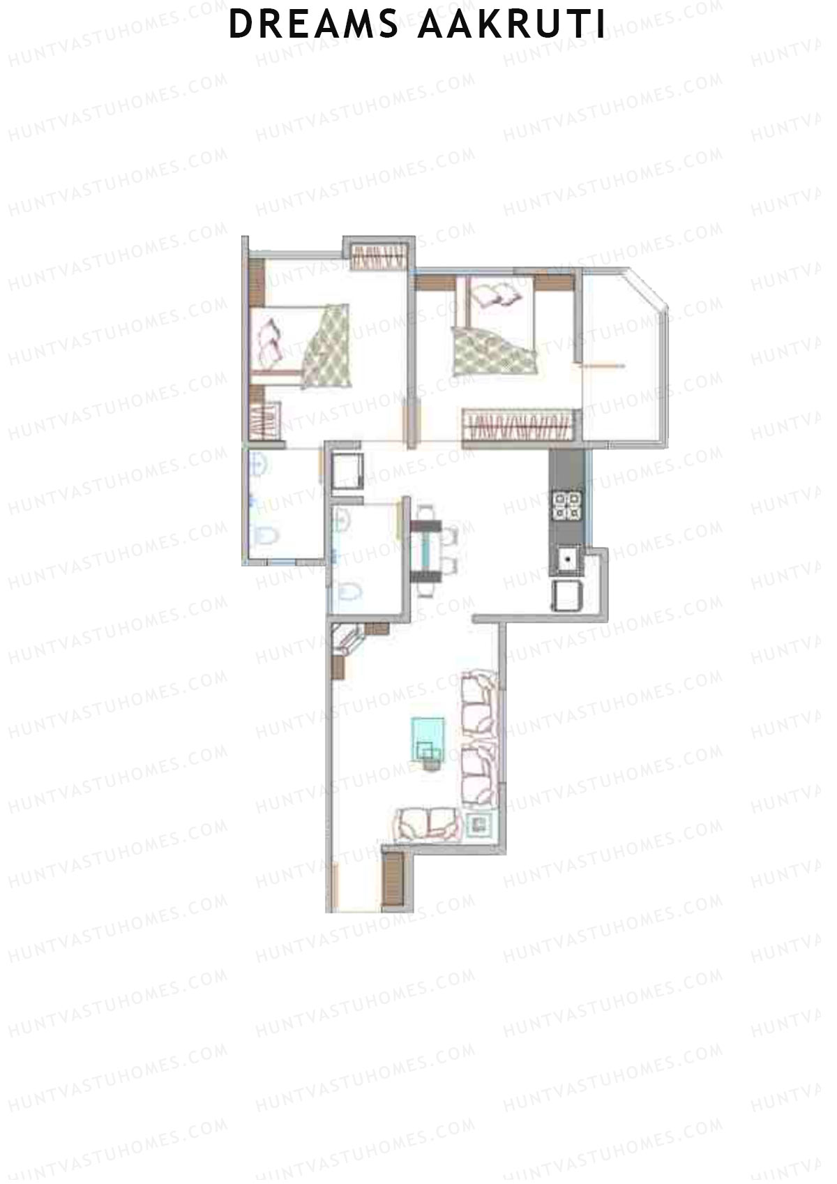 Dreams Aakruti Block 1 Wing D Unit 1 Floor Plan