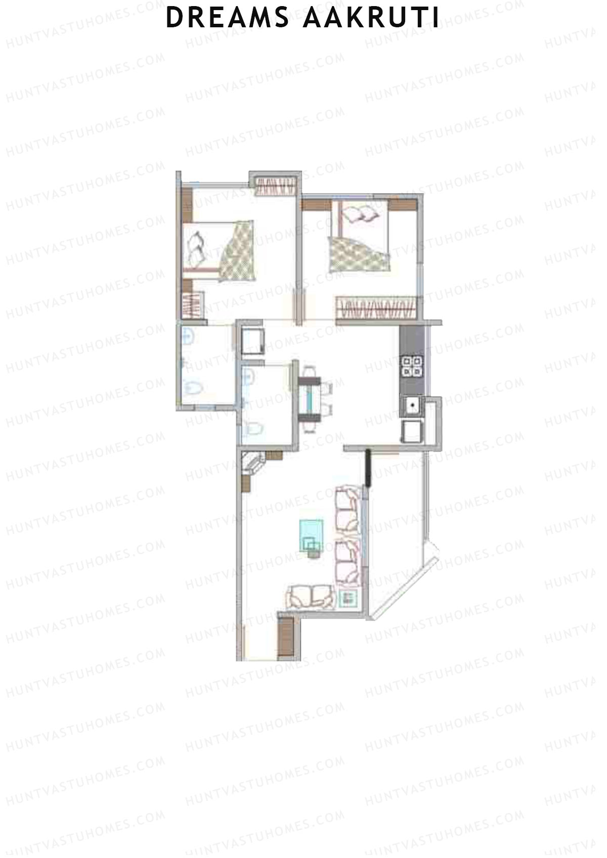 Dreams Aakruti Block 1 Wing D Unit 1 Floor Plan