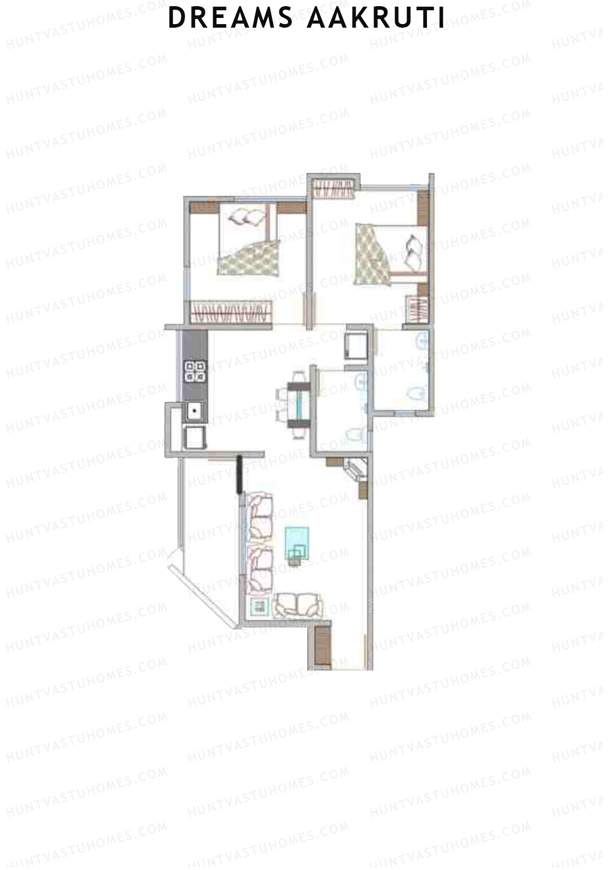 Dreams Aakruti Block 1 Wing D Unit 6 Floor Plan