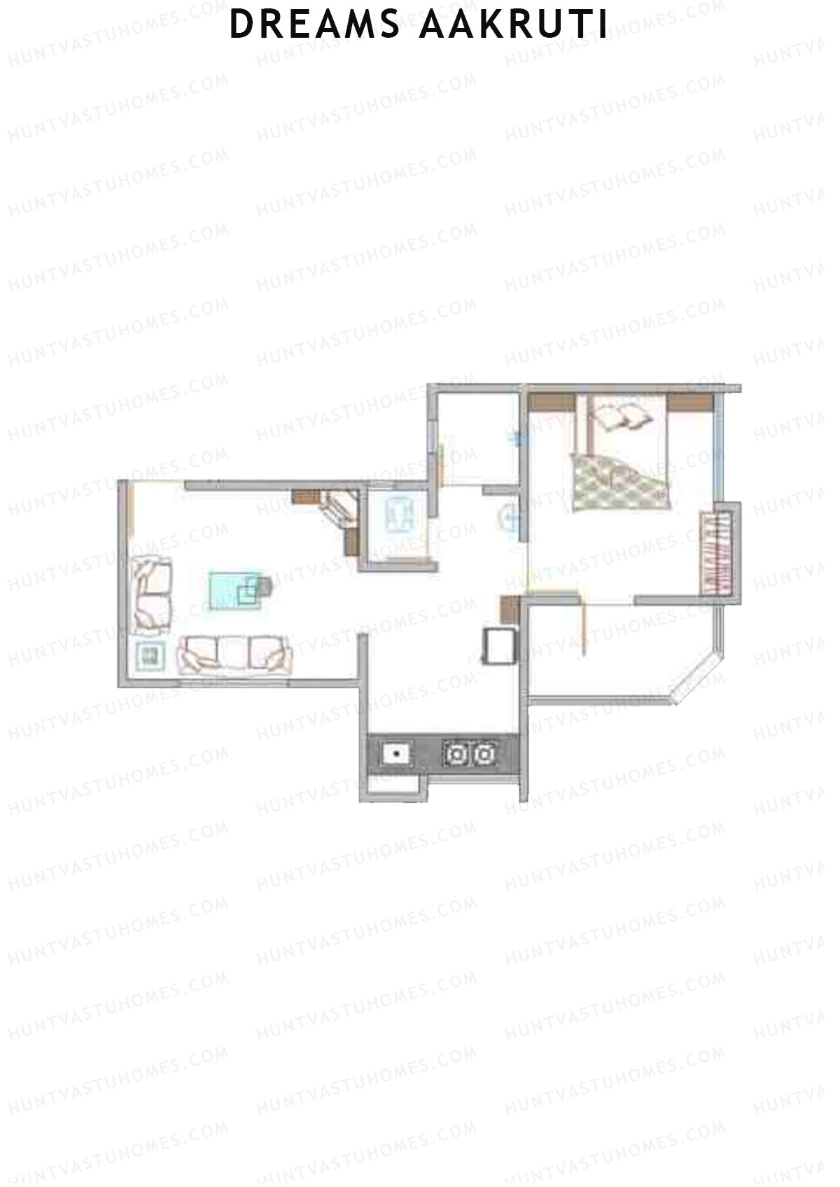 Dreams Aakruti Block 1 Wing E Unit 3 Floor Plan