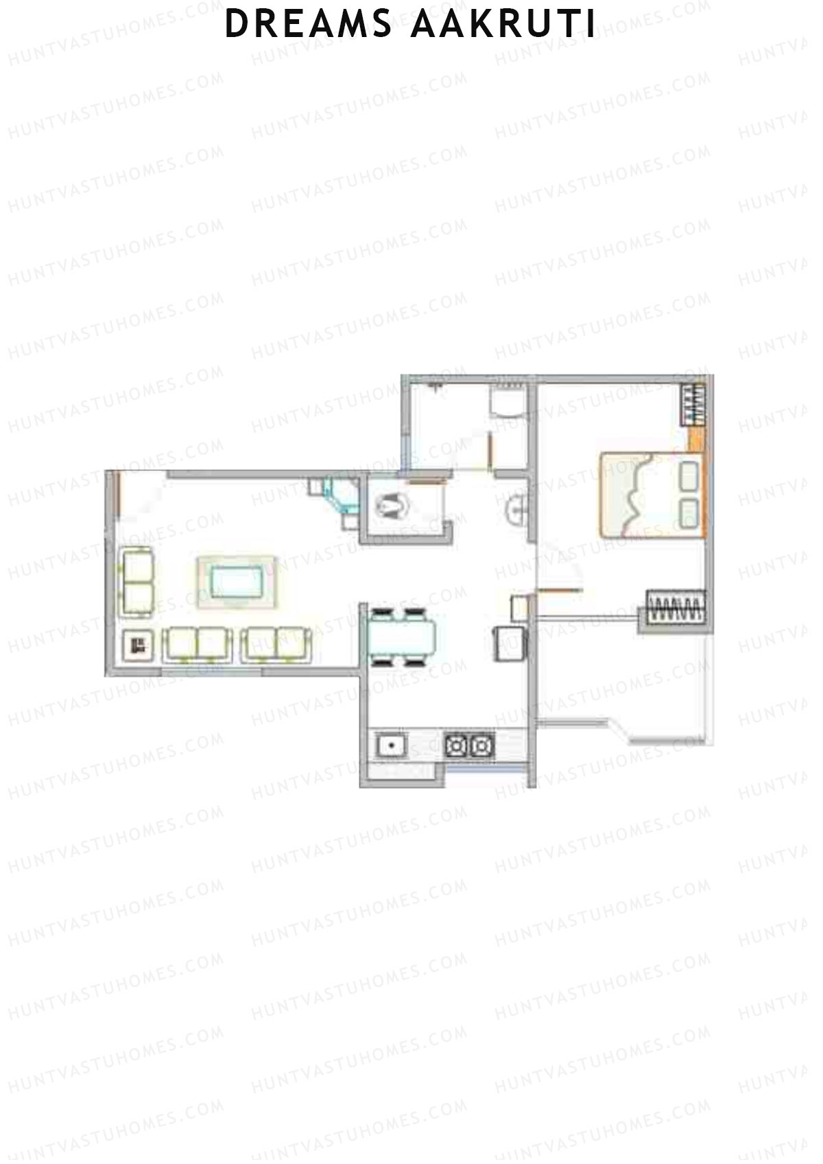 Dreams Aakruti Block 2 Wing B Unit 5 Floor Plan