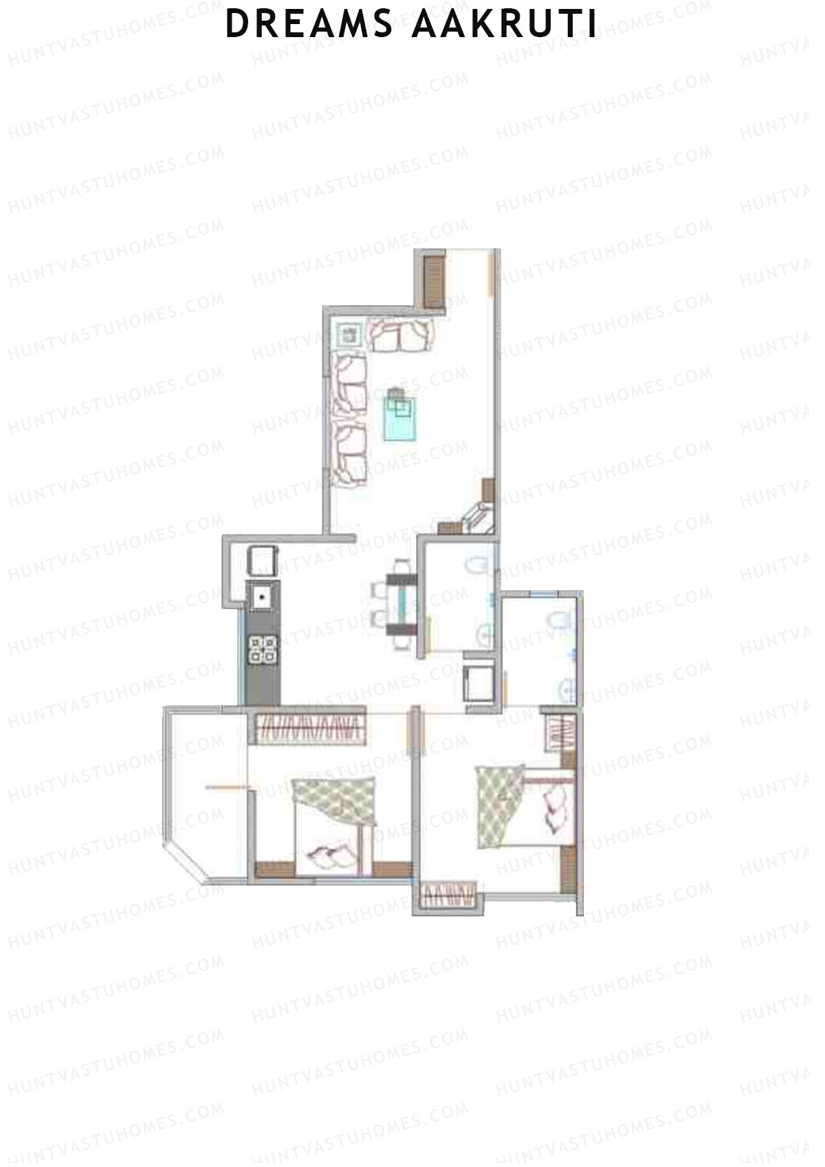 Dreams Aakruti Block 2 Wing C Unit 1 Floor Plan