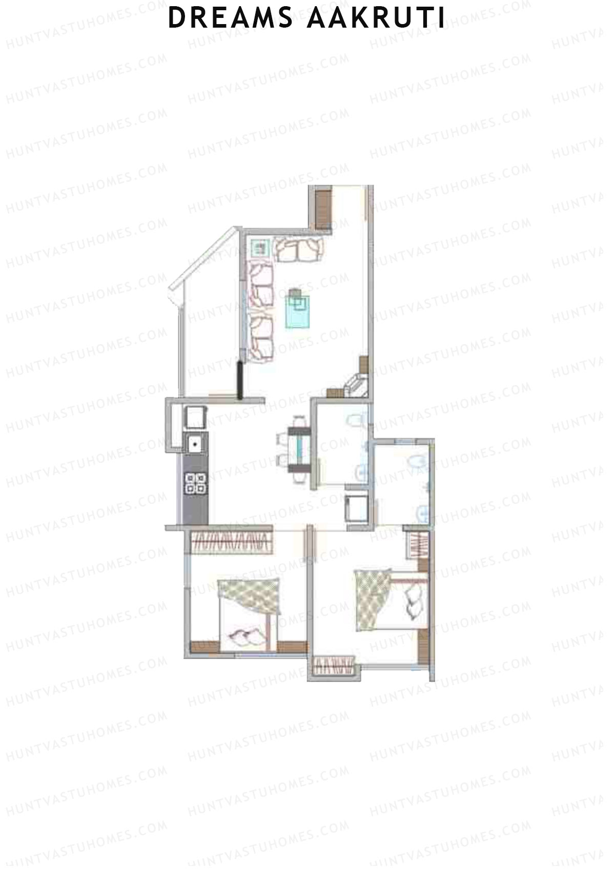 Dreams Aakruti Block 2 Wing C Unit 1 Floor Plan
