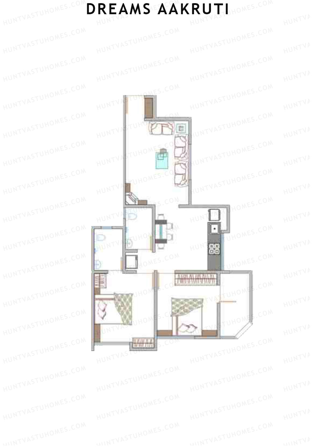 Dreams Aakruti Block 2 Wing C Unit 6 Floor Plan