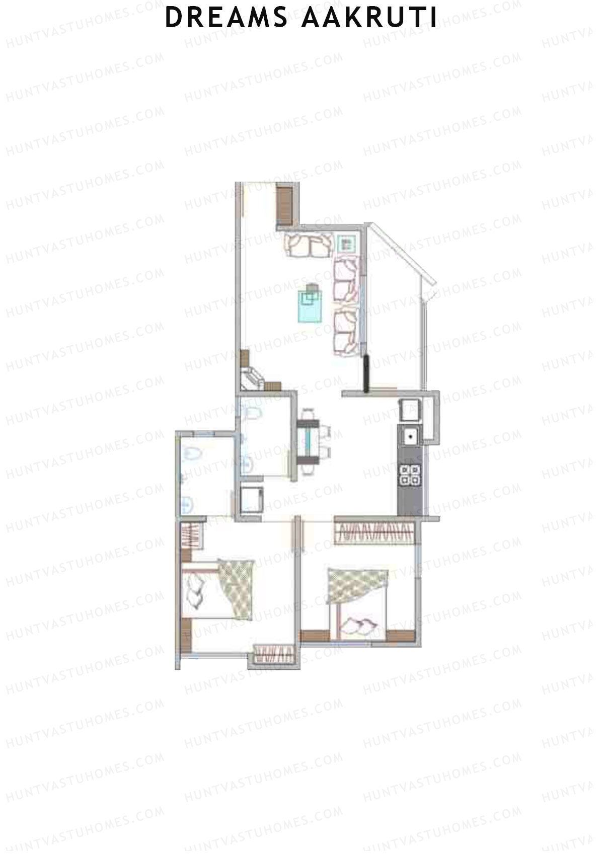 Dreams Aakruti Block 2 Wing C Unit 6 Floor Plan