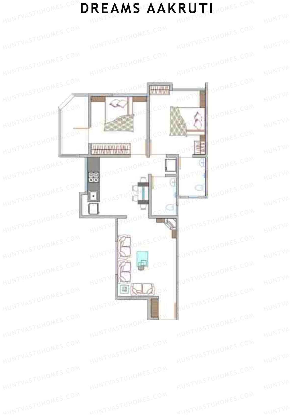 Dreams Aakruti Block 2 Wing F Unit 6 Floor Plan