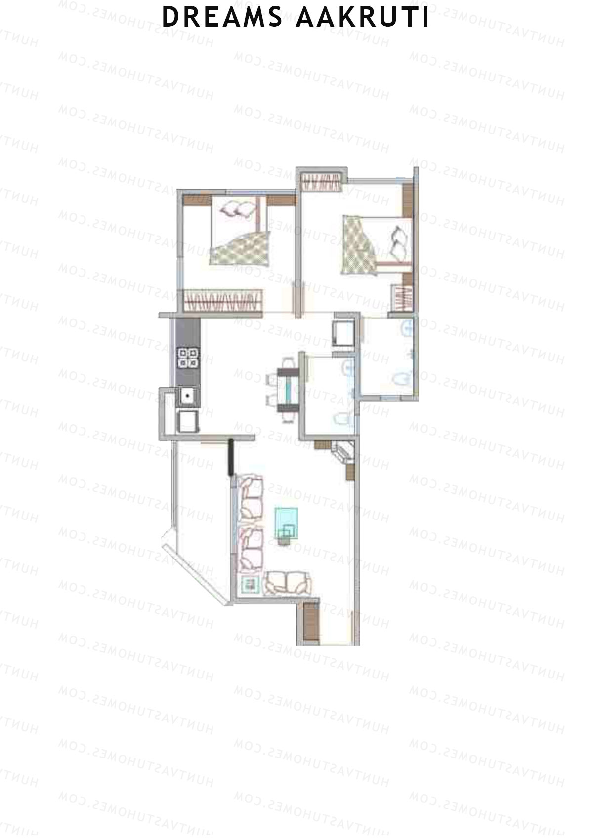 Dreams Aakruti Block 2 Wing F Unit 6 Floor Plan