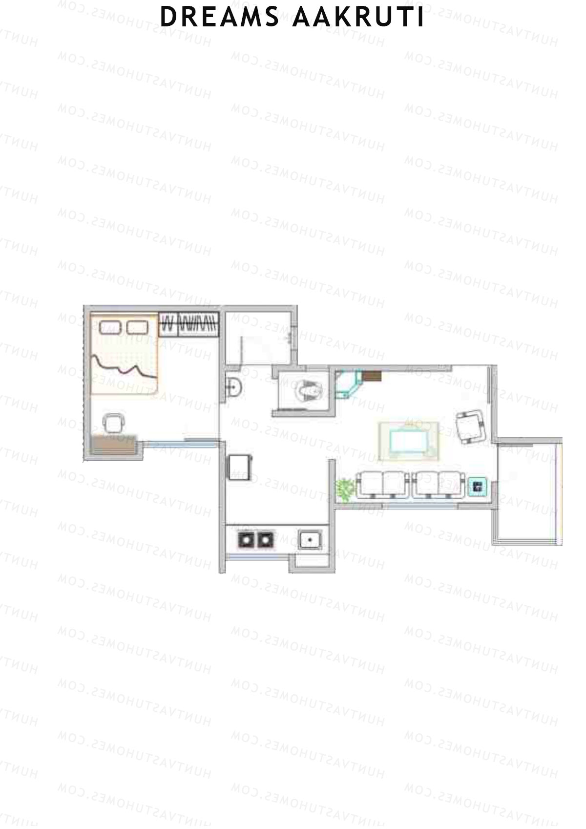 Dreams Aakruti Block 3 Wing E Unit 1 Floor Plan