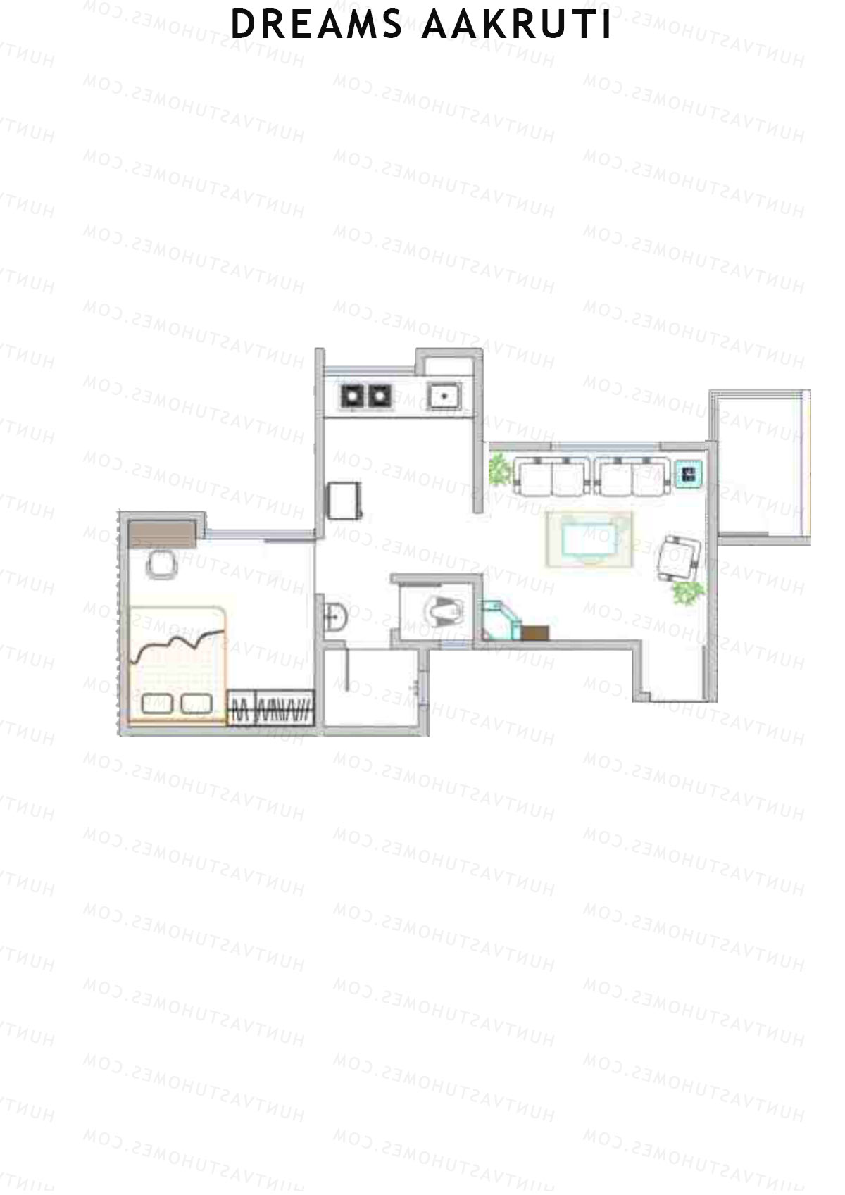 Dreams Aakruti Block 3 Wing E Unit 2 Floor Plan