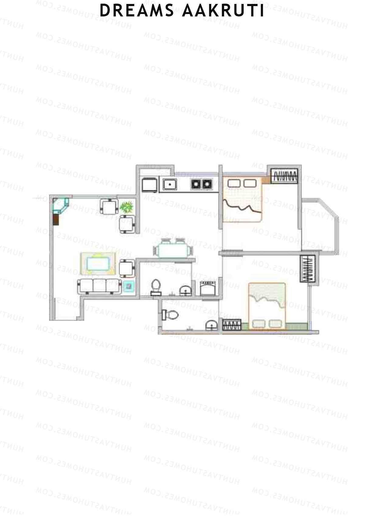 Dreams Aakruti Block 3 Wing E Unit 3 Floor Plan