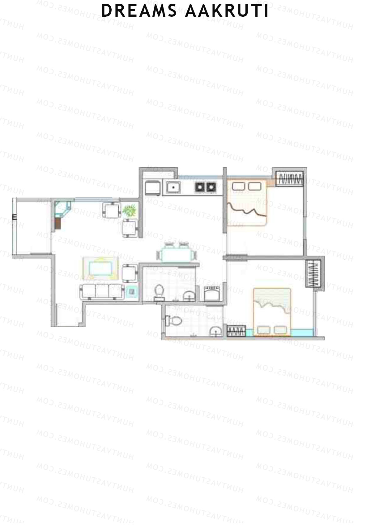 Dreams Aakruti Block 3 Wing E Unit 3 Floor Plan