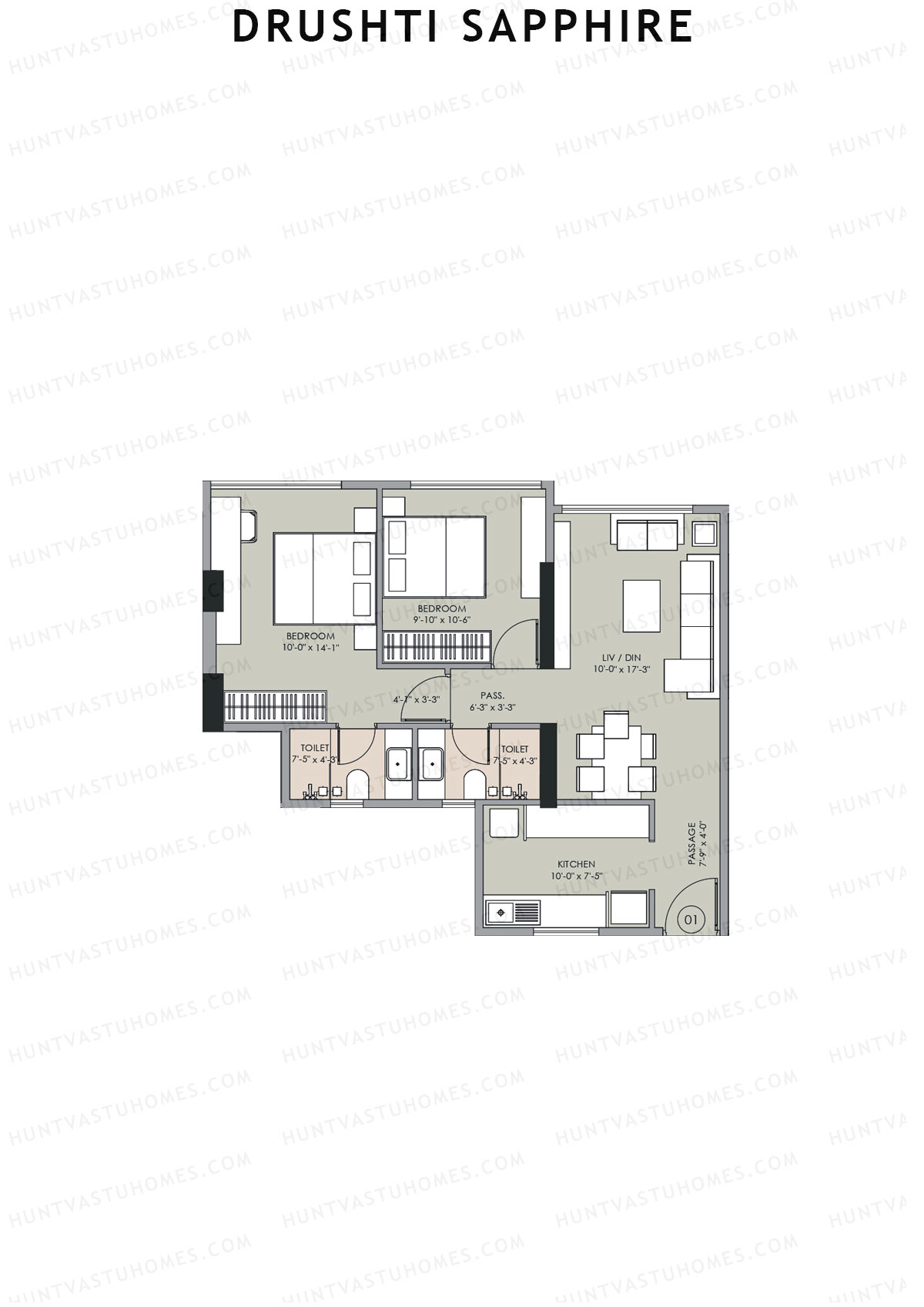 Drushti Sapphire Wing B Unit 1 Floor Plan