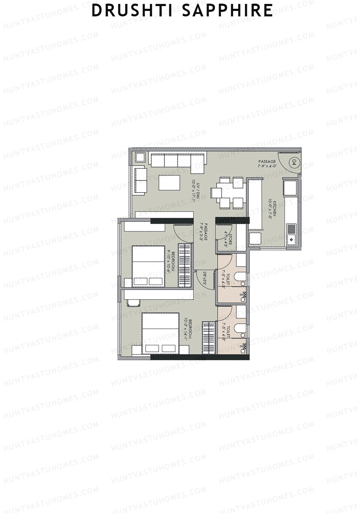 Drushti Sapphire Wing B Unit 4 Floor Plan