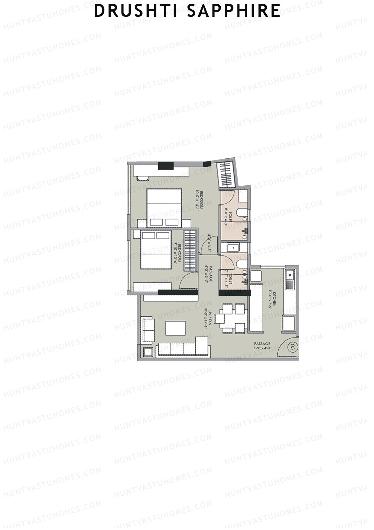 Drushti Sapphire Wing B Unit 5 Floor Plan