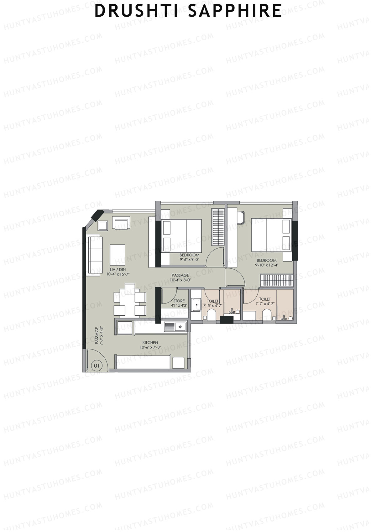 Drushti Sapphire Wing C Unit 1 Floor Plan