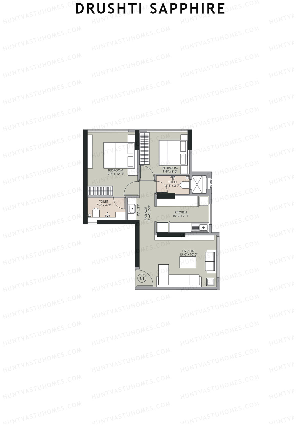 Drushti Sapphire Wing D Unit 1 Floor Plan