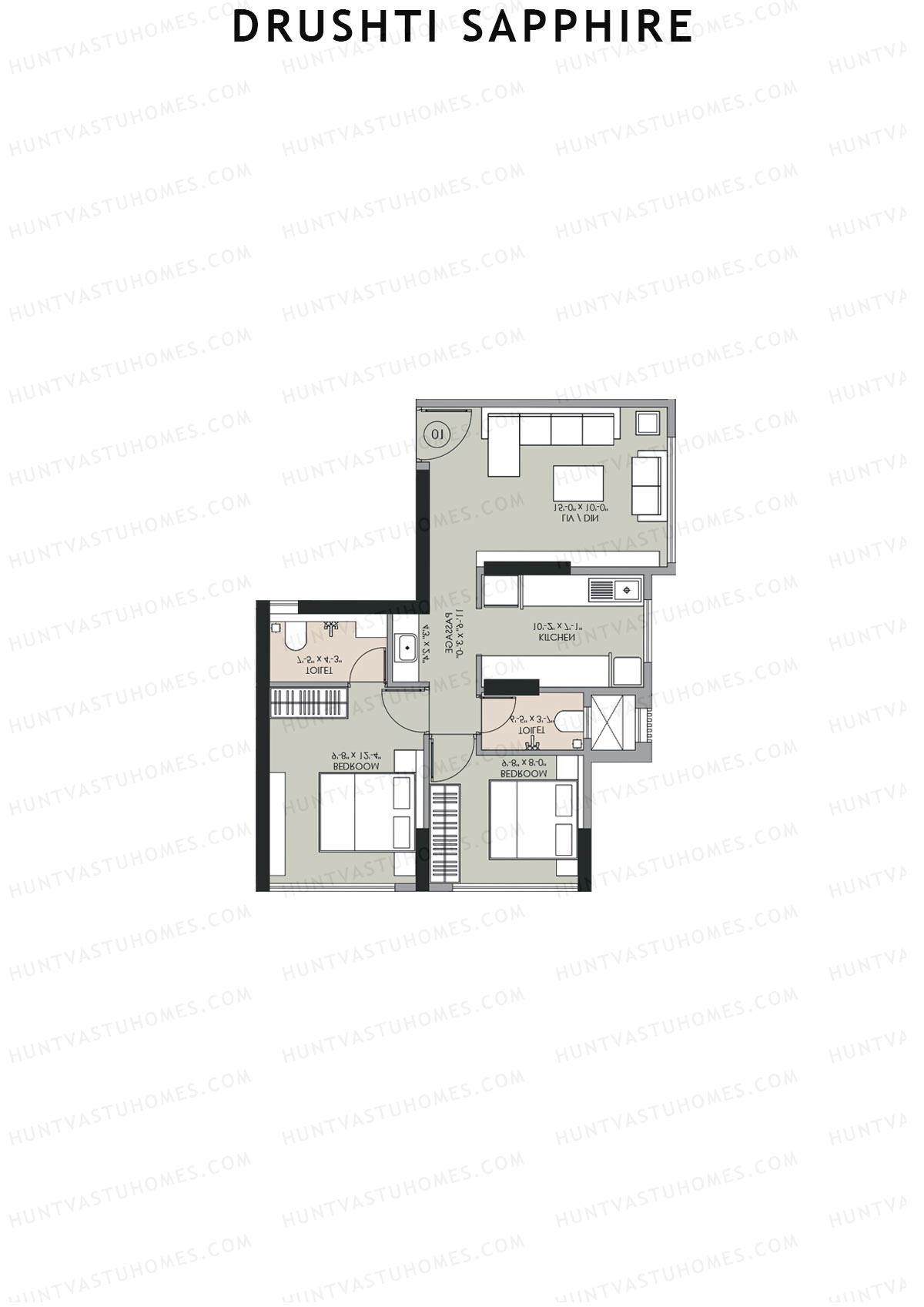 Drushti Sapphire Wing D Unit 2 Floor Plan