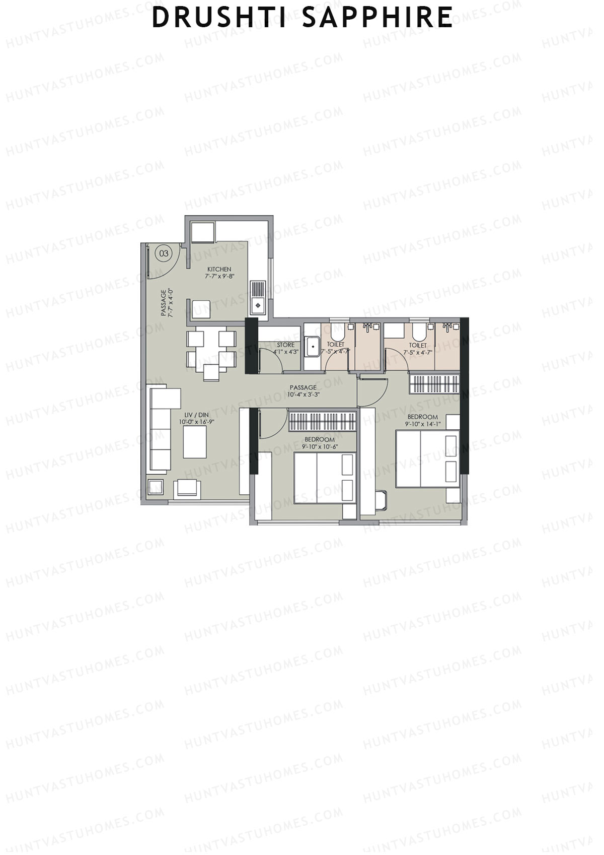 Drushti Sapphire Wing D Unit 3 Floor Plan