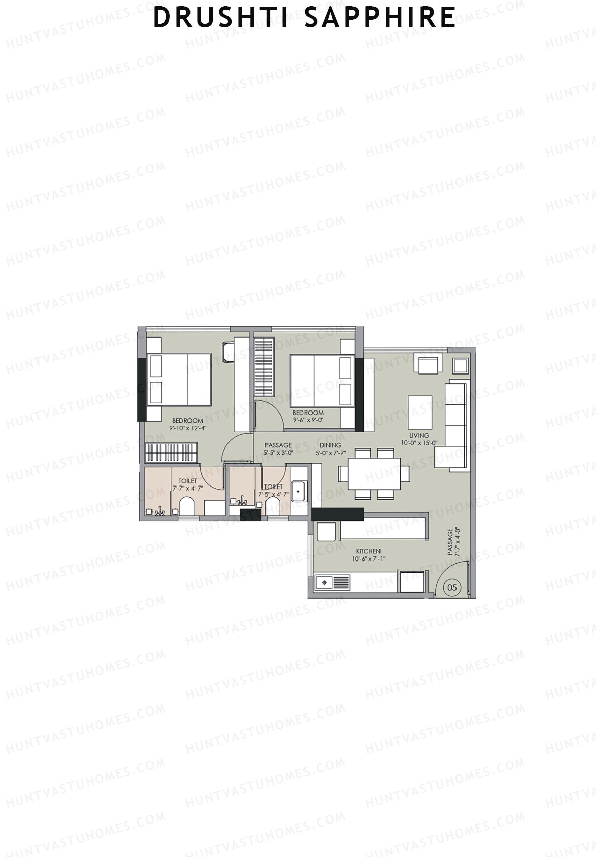 Drushti Sapphire Wing D Unit 5 Floor Plan