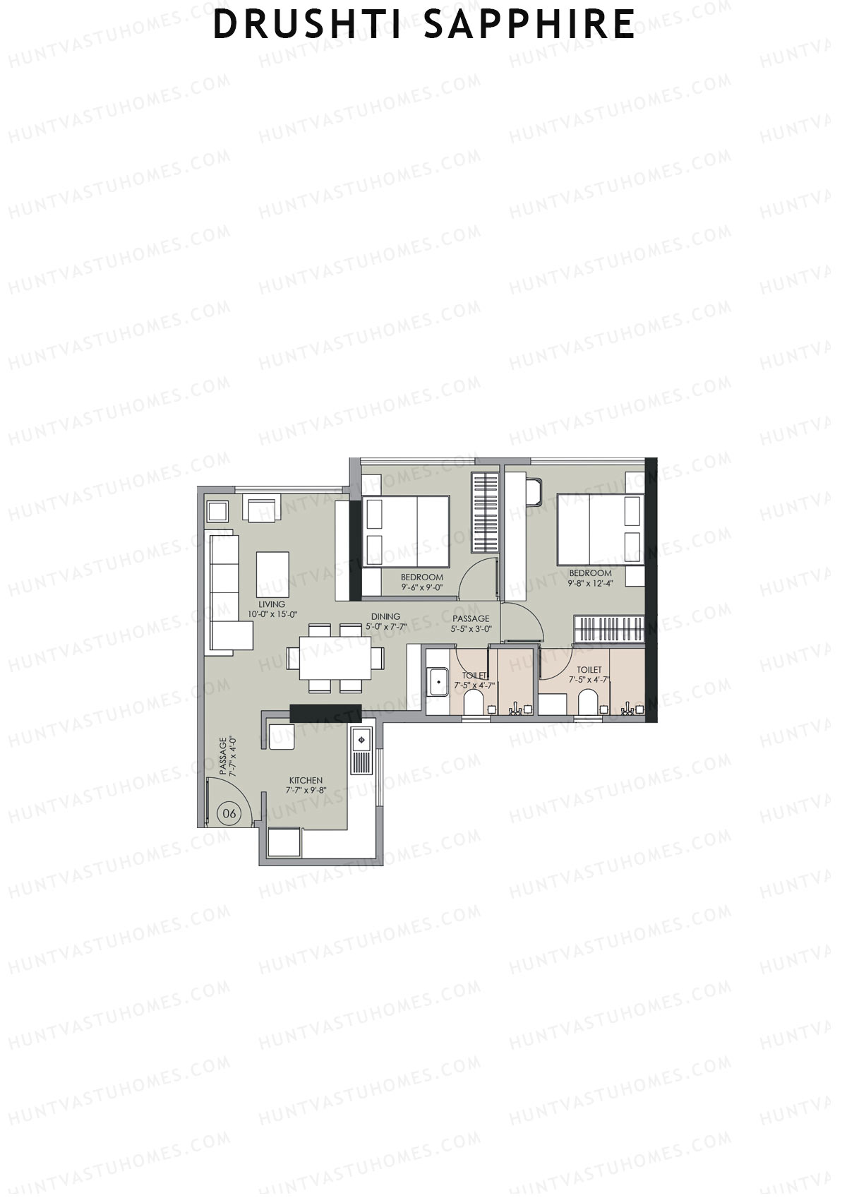 Drushti Sapphire Wing D Unit 6 Floor Plan